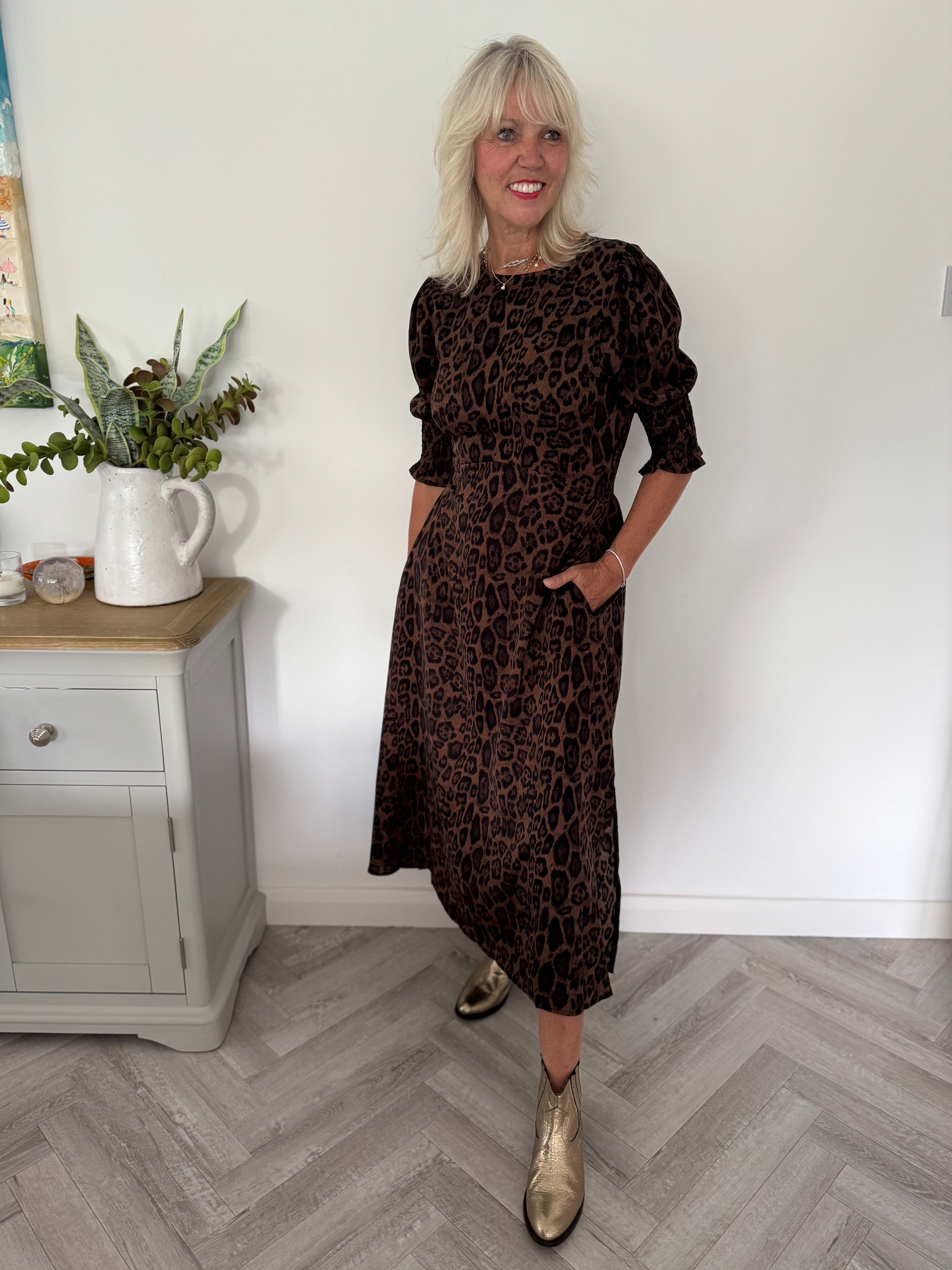Leopard Print Tea Dress