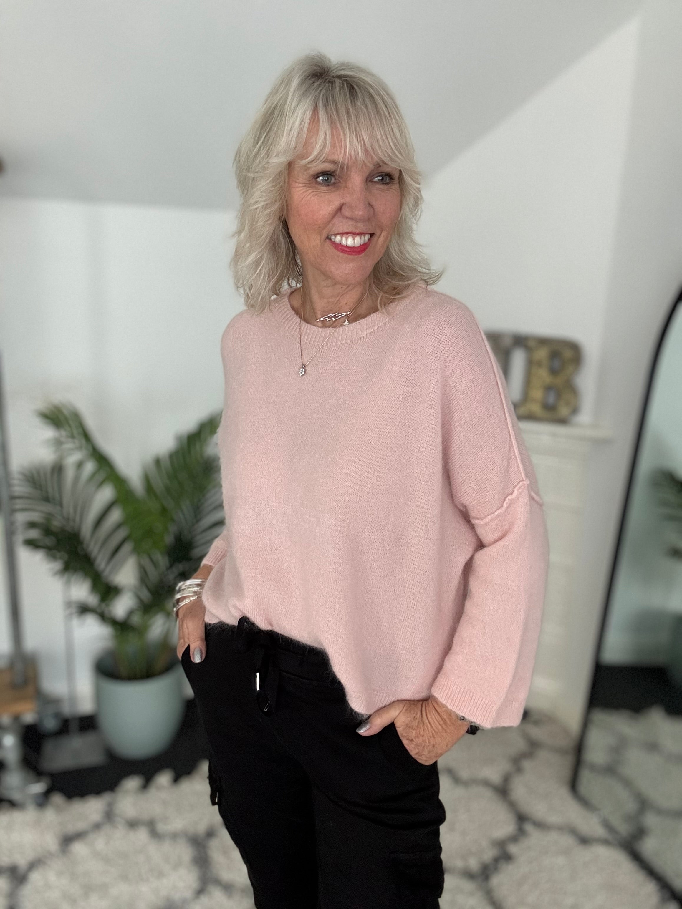 Alpaca Jumper in Soft Pink