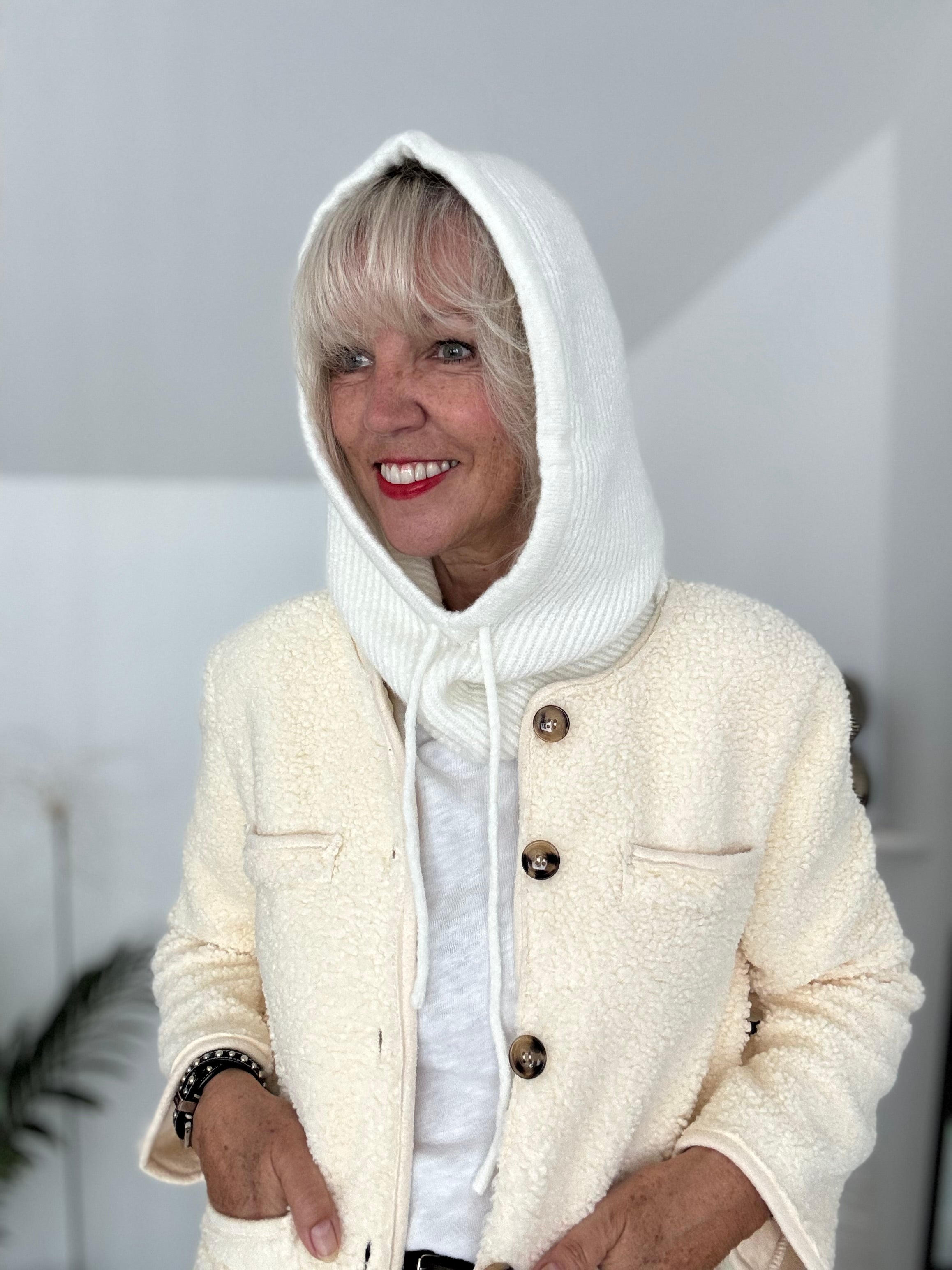 Luxe Hooded Snood in Ivory