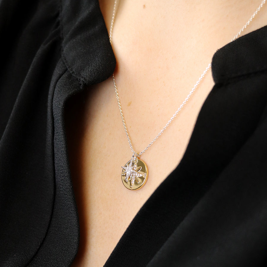 Fine Chain Necklace with Double Charm