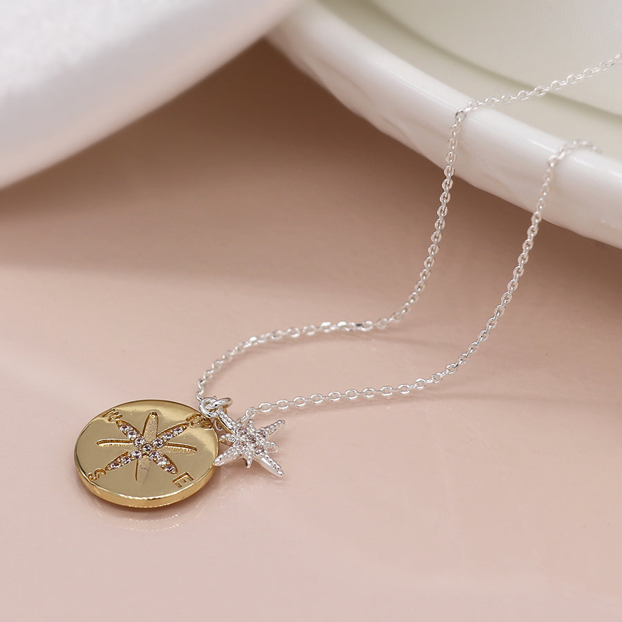 Fine Chain Necklace with Double Charm