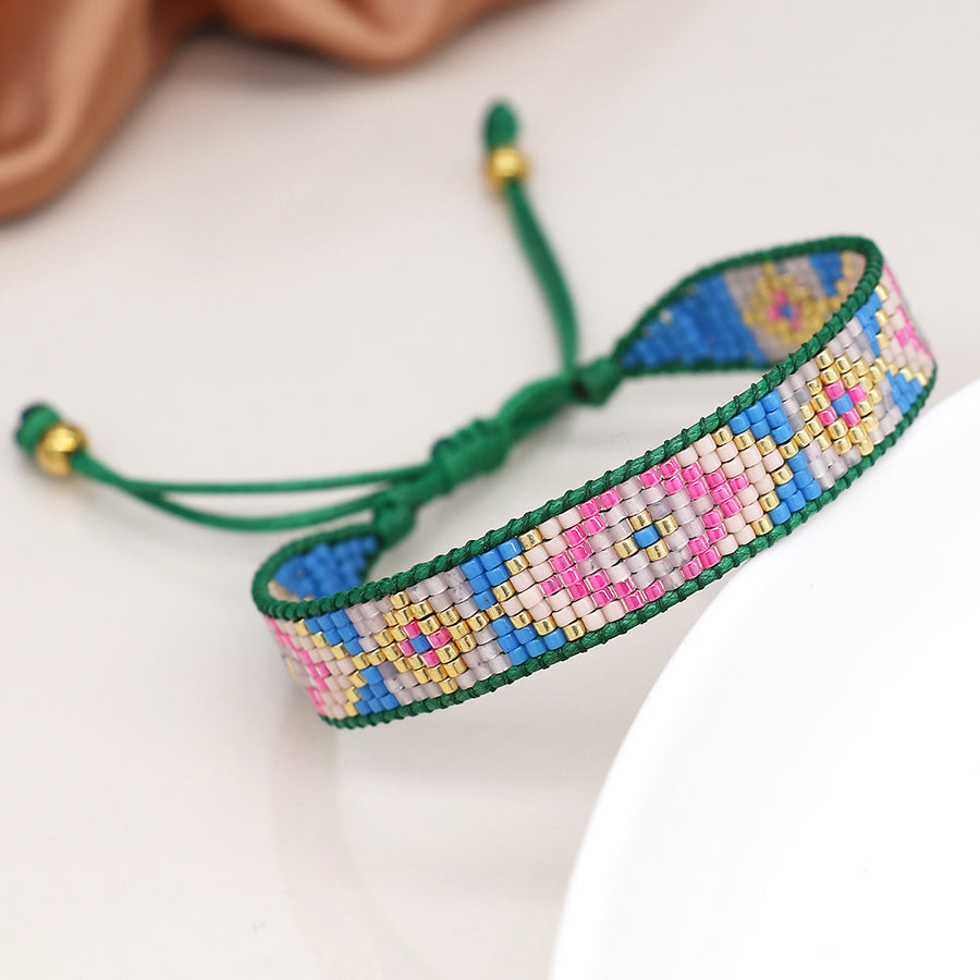 Friendship Bead Bracelet in Blues & Pinks