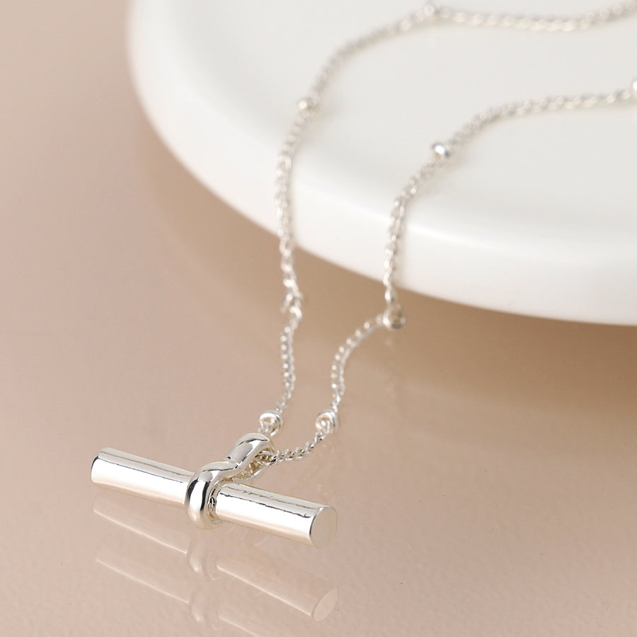 Silver Chain & T-Bar Necklace