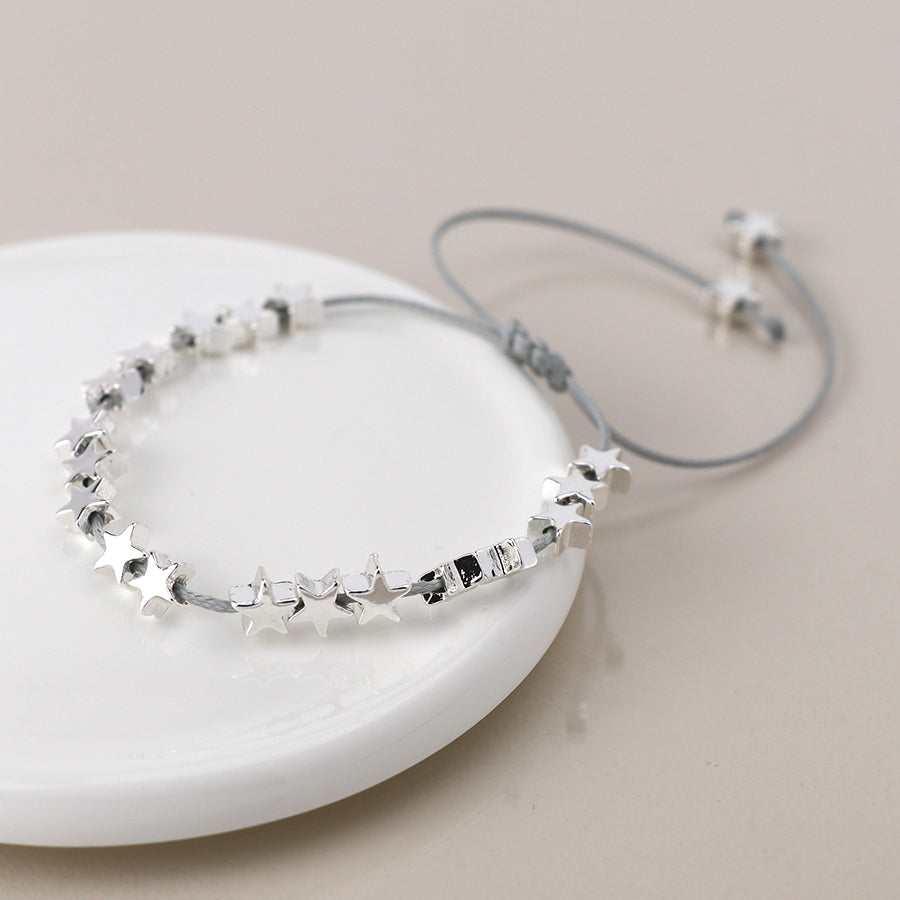 Silver Star Cord Bracelet