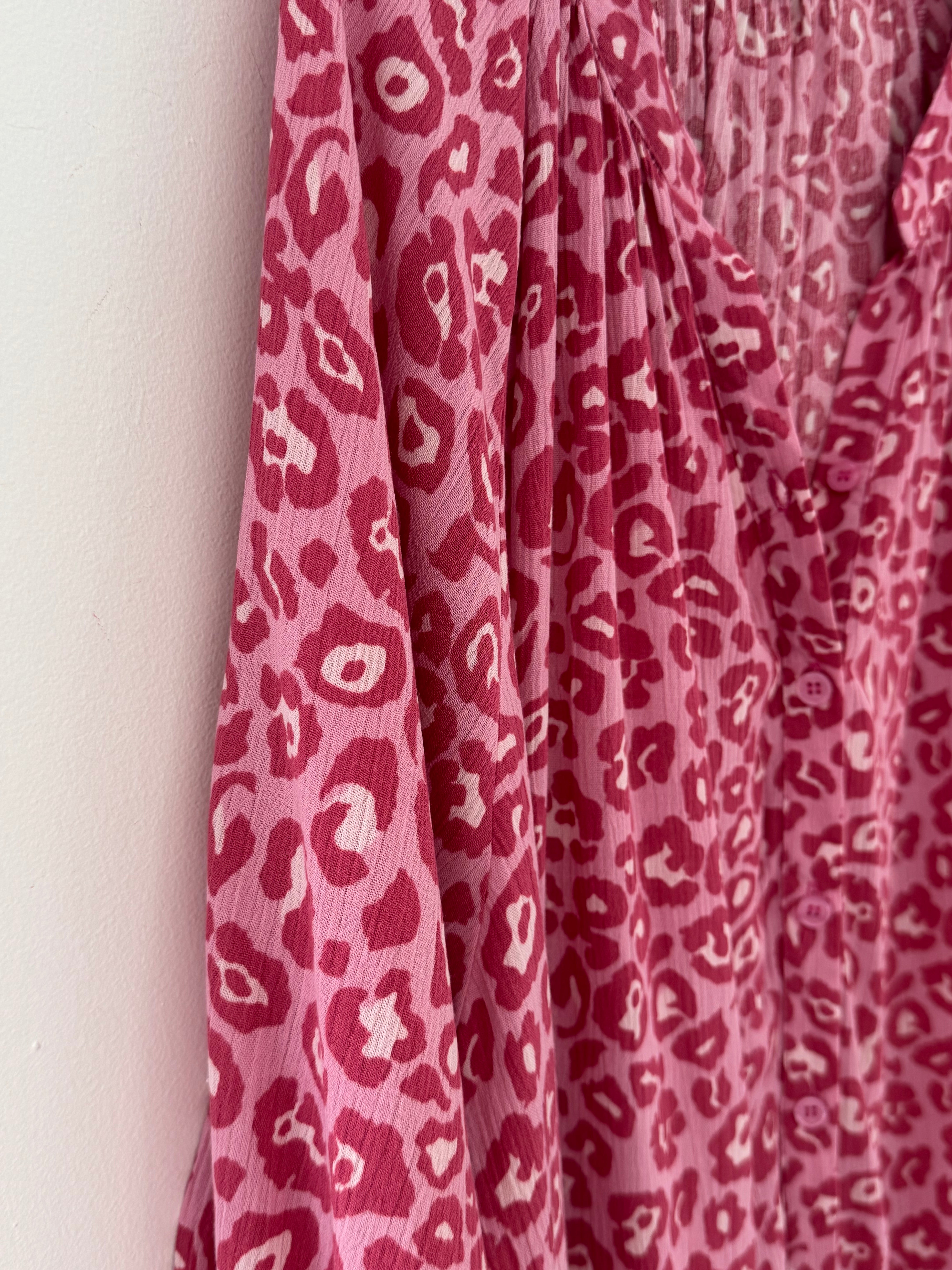 Leopard Print Blouse in Pink