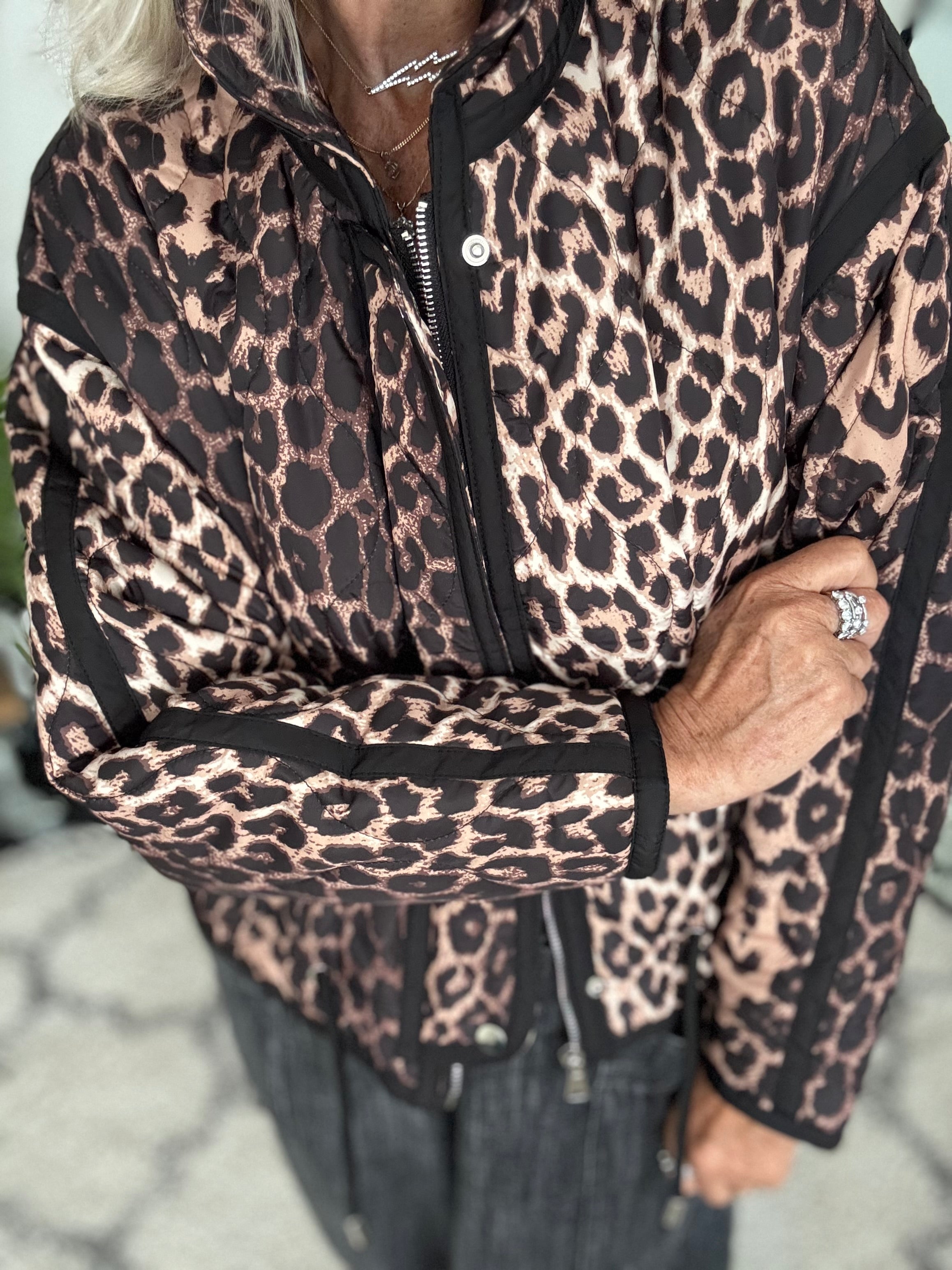 Luxe Quilted Jacket in Leopard