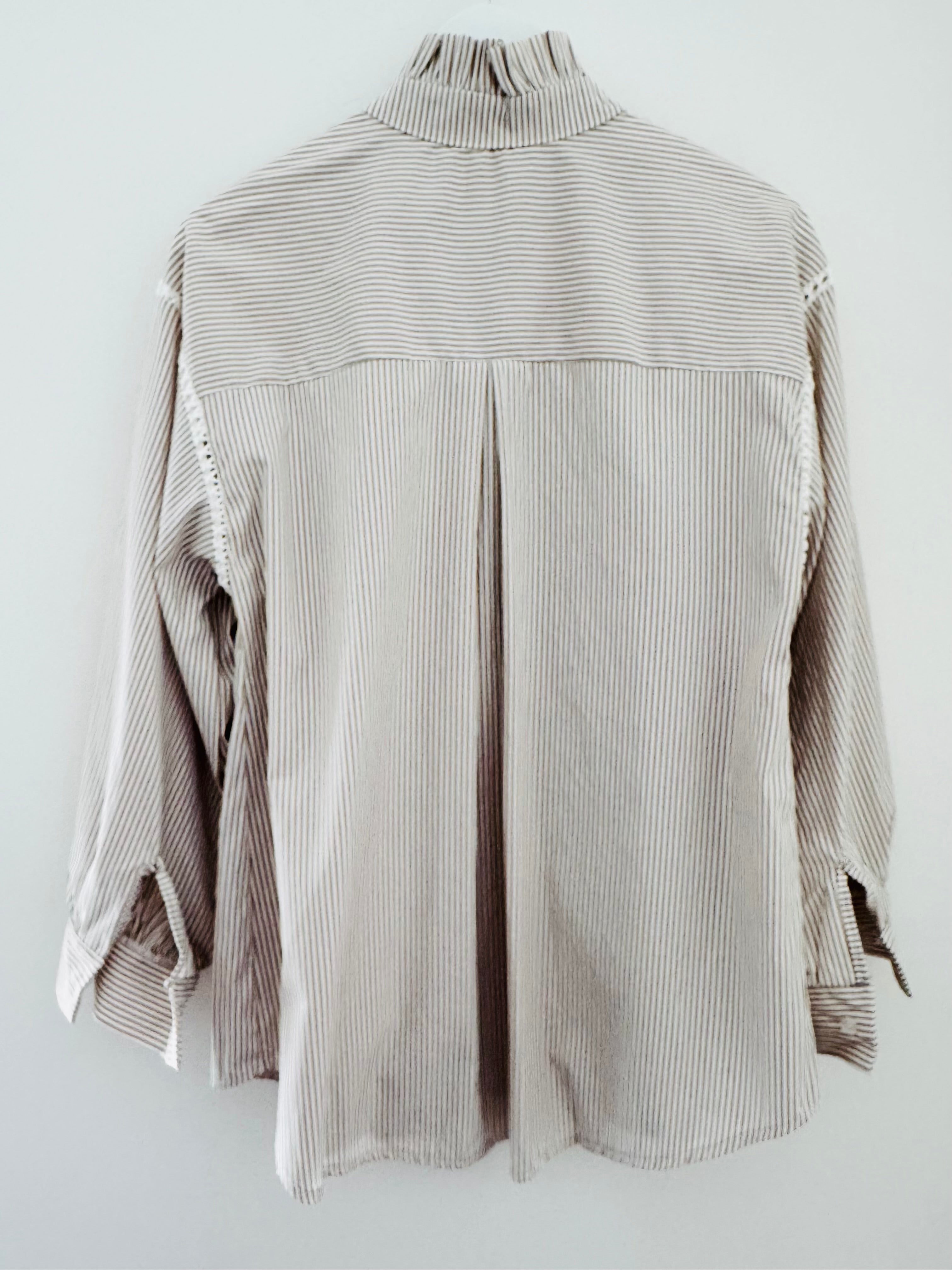 Crisp Stone & White Stripe Shirt