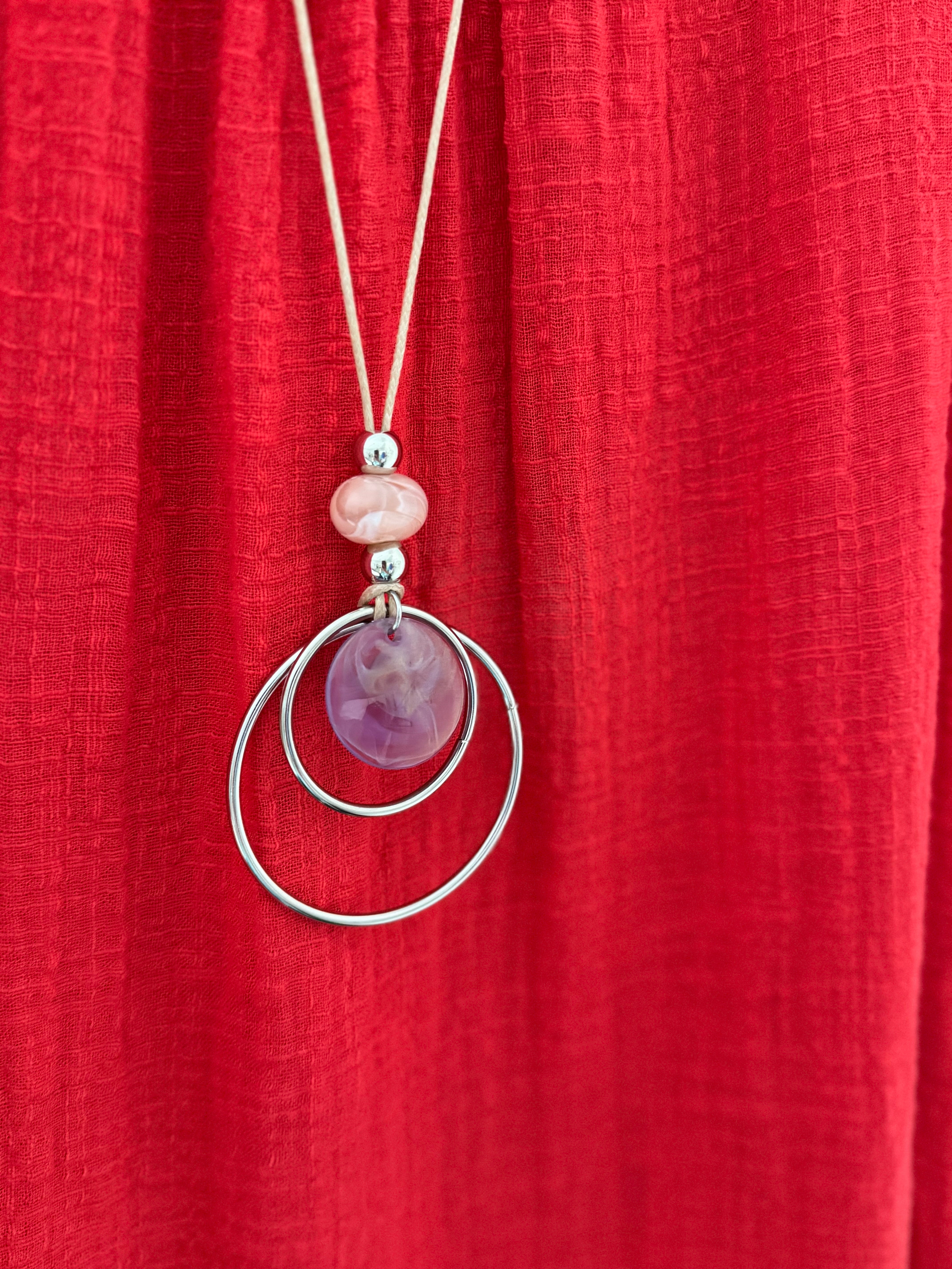 Cotton Top with Necklace in Red