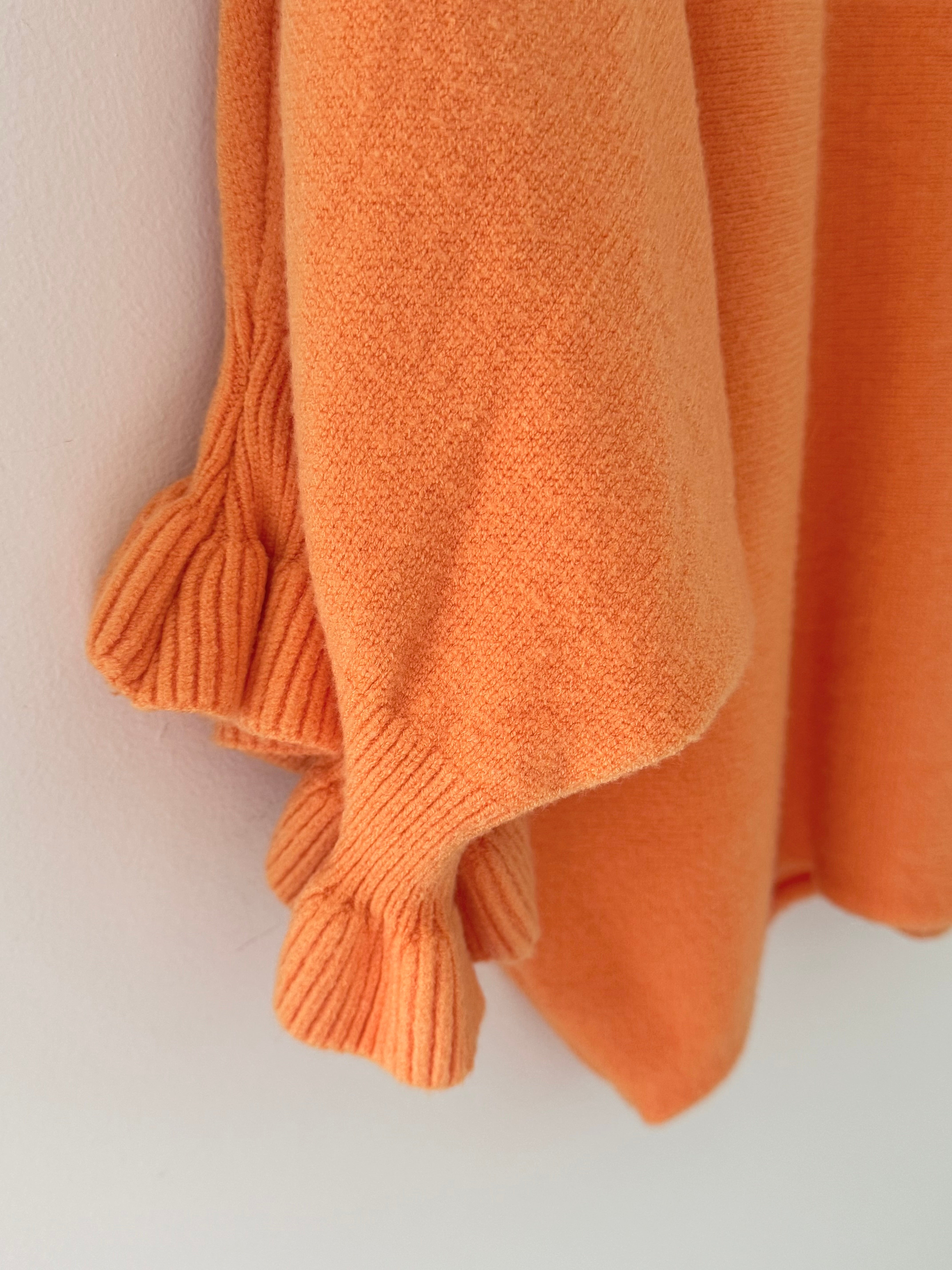 Super Soft Frill Cuff Jumper in Tangerine