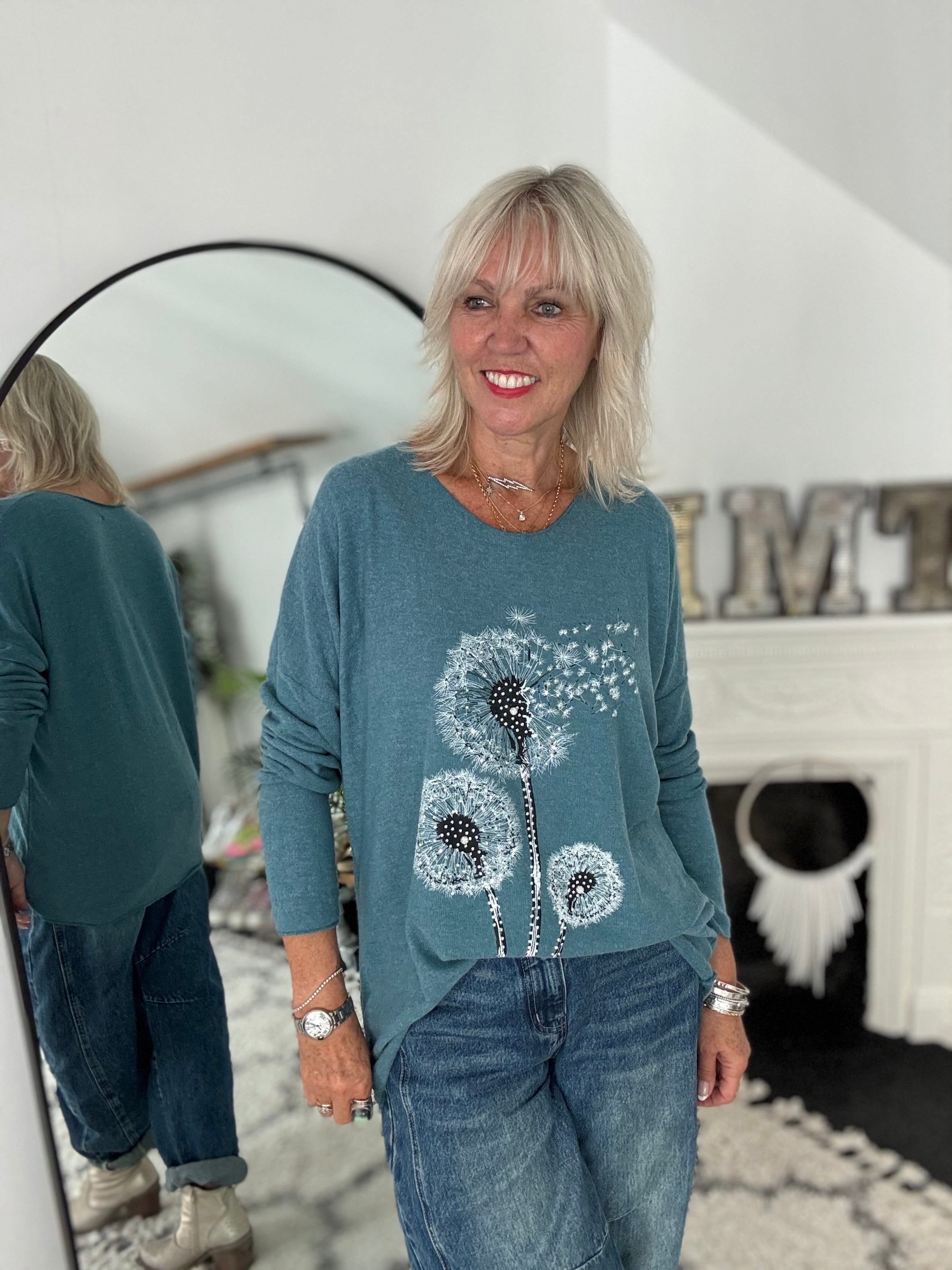 Dandelion Jumper in Soft Teal
