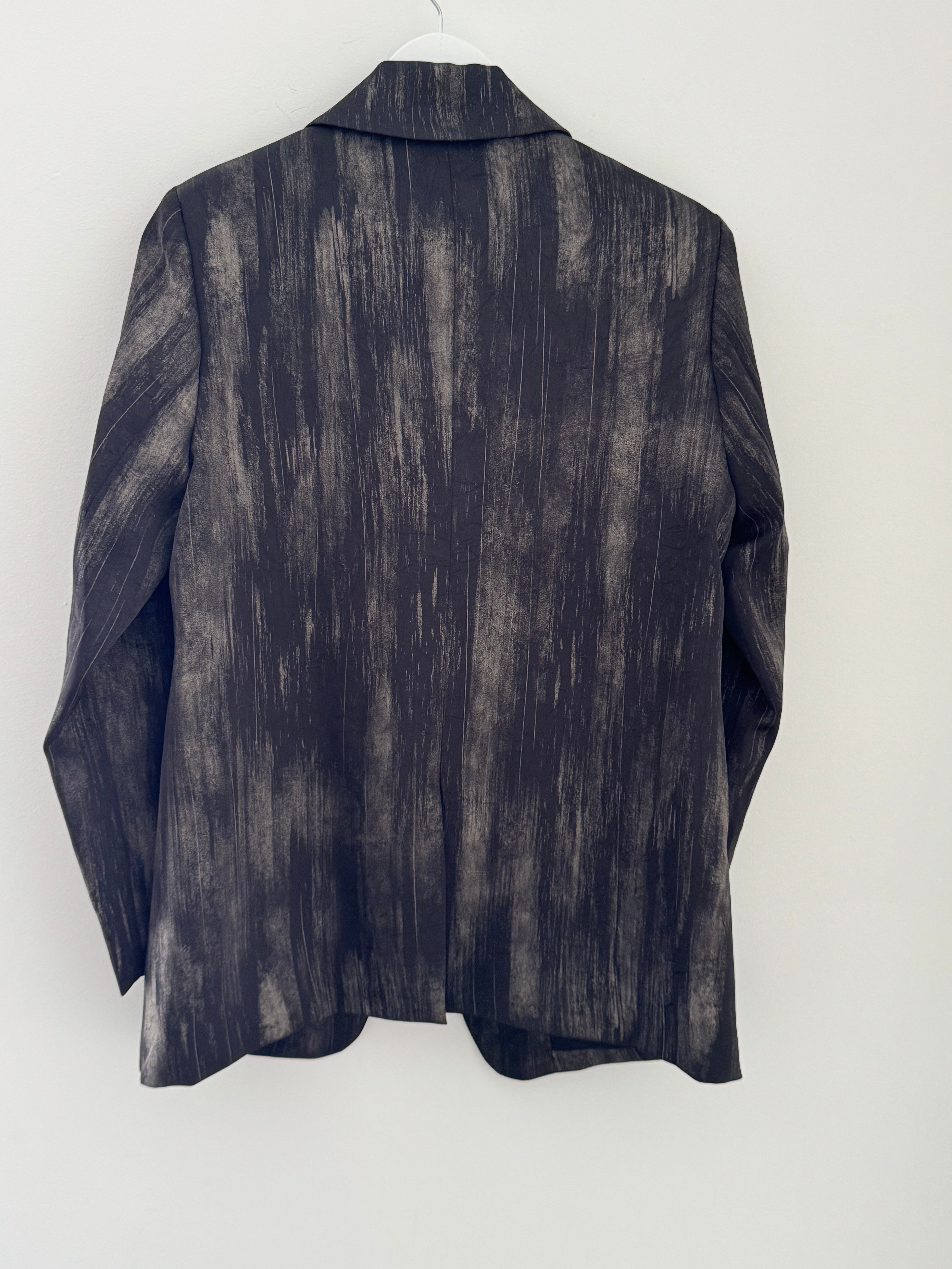 Silky Blazer in Black Brushstroke