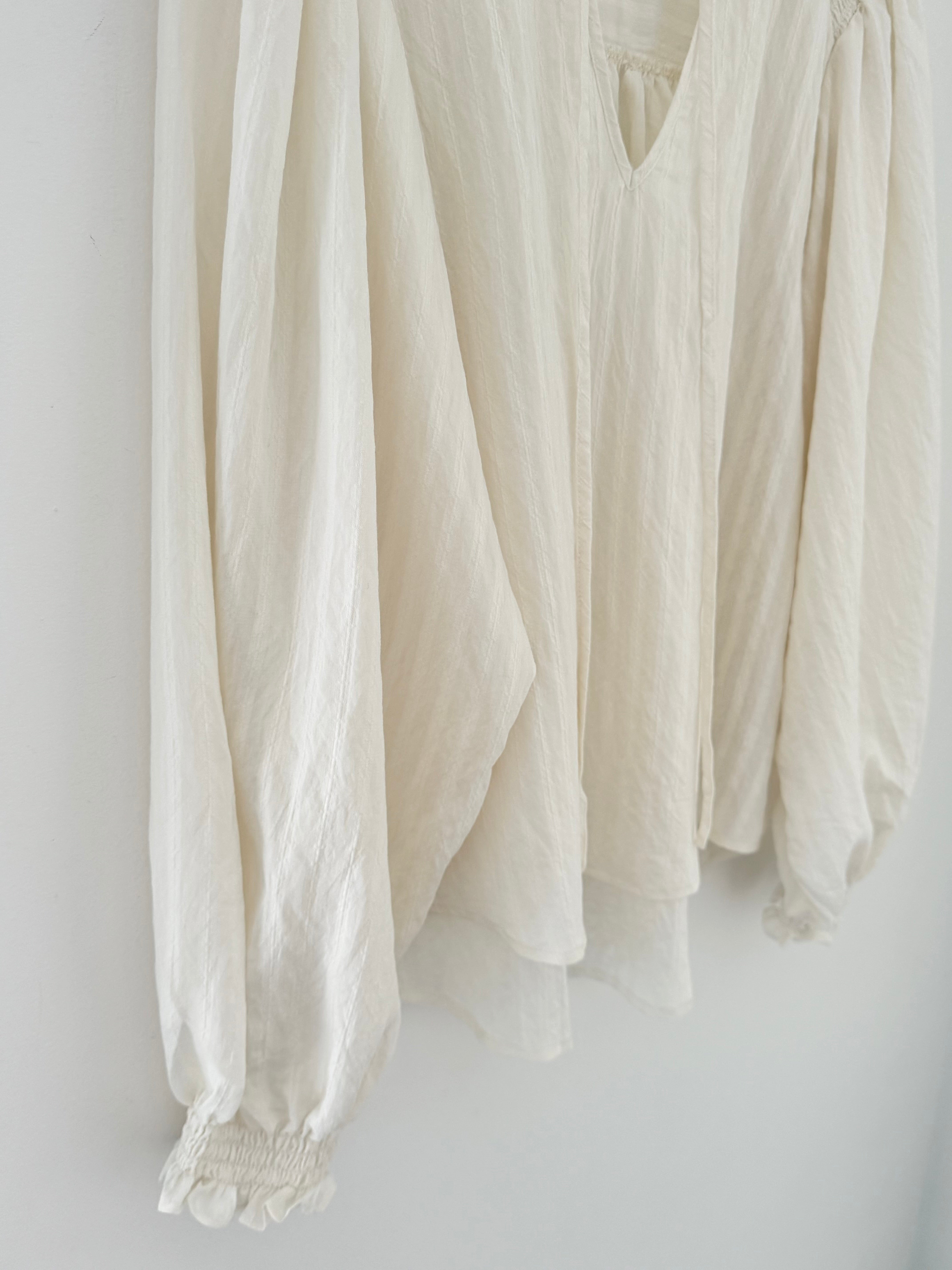 Luxe Silky Blouse in Vanilla