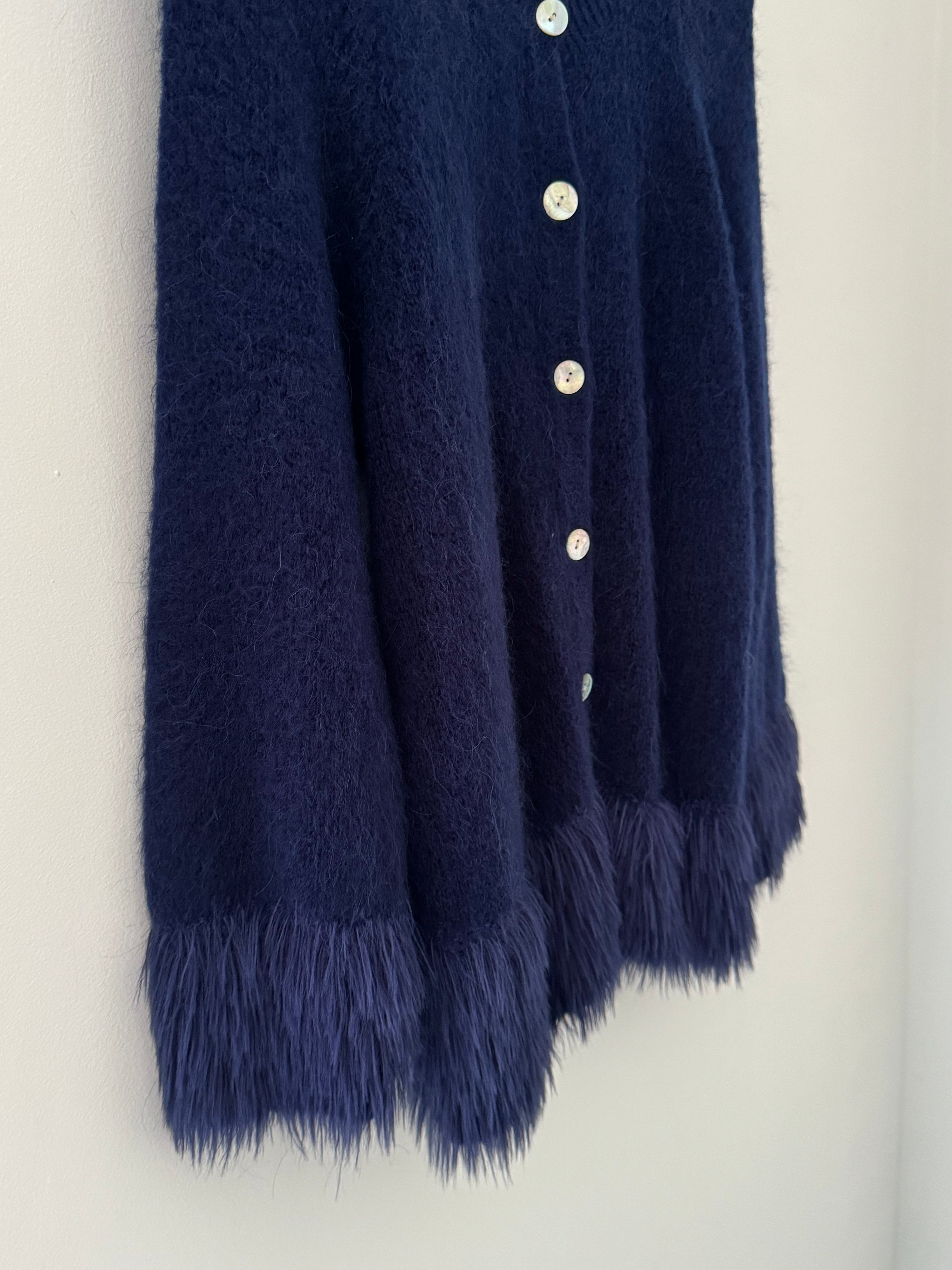 Luxe Fringe Cardigan in Ink