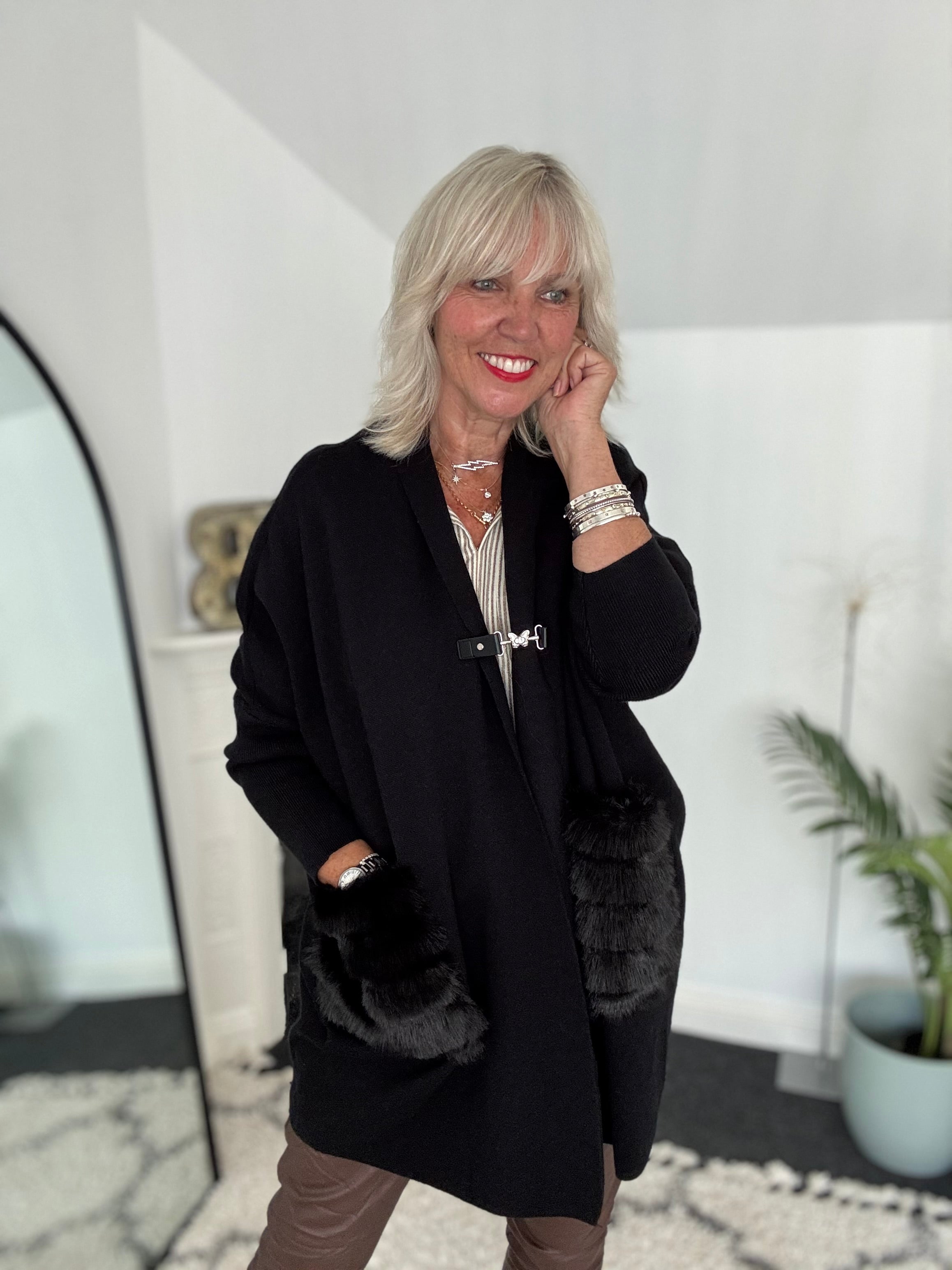 Cocoon Coatigan in Black