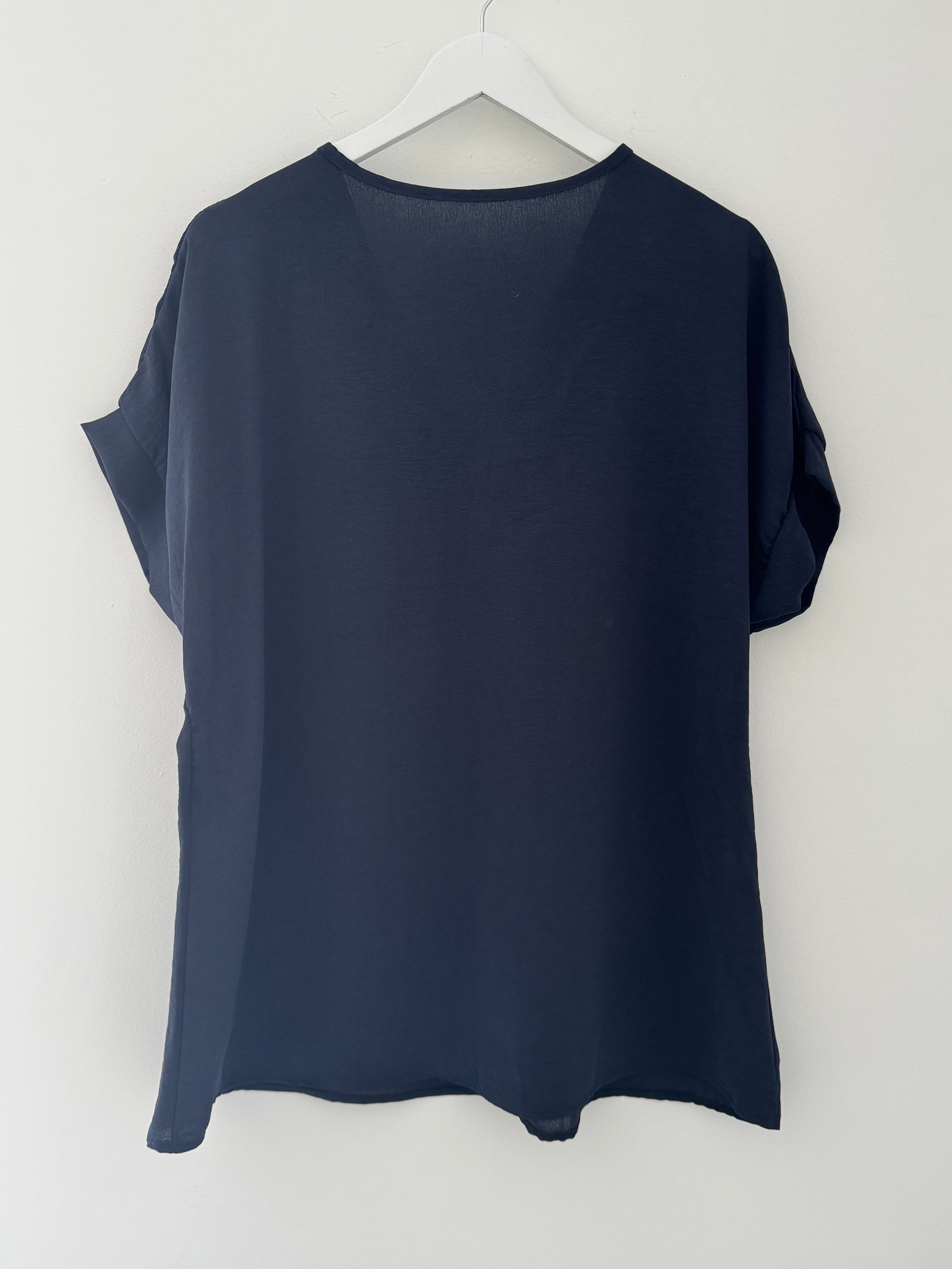 Simple Crepe Top in Ink