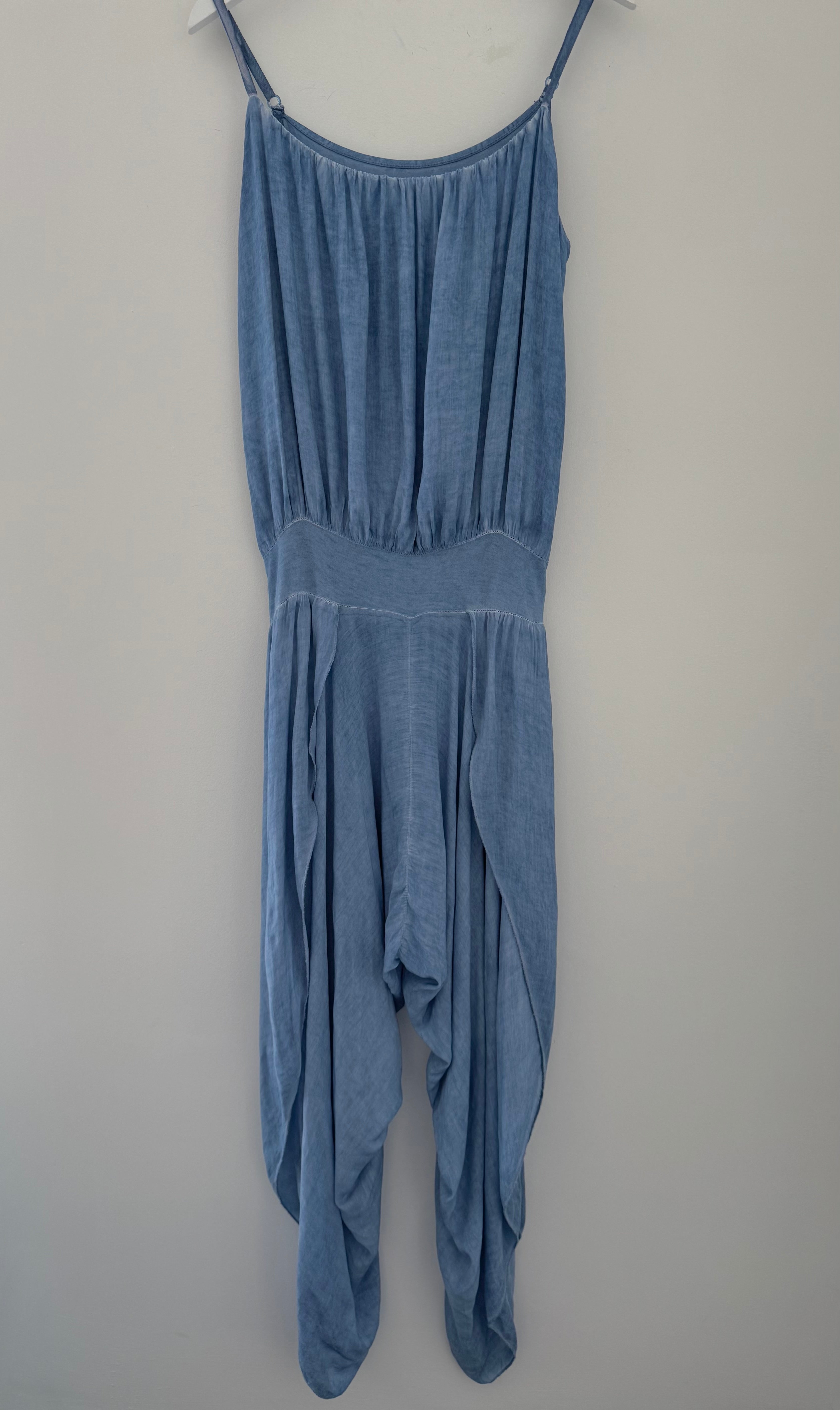 Split Leg Jumpsuit in Vintage Blue