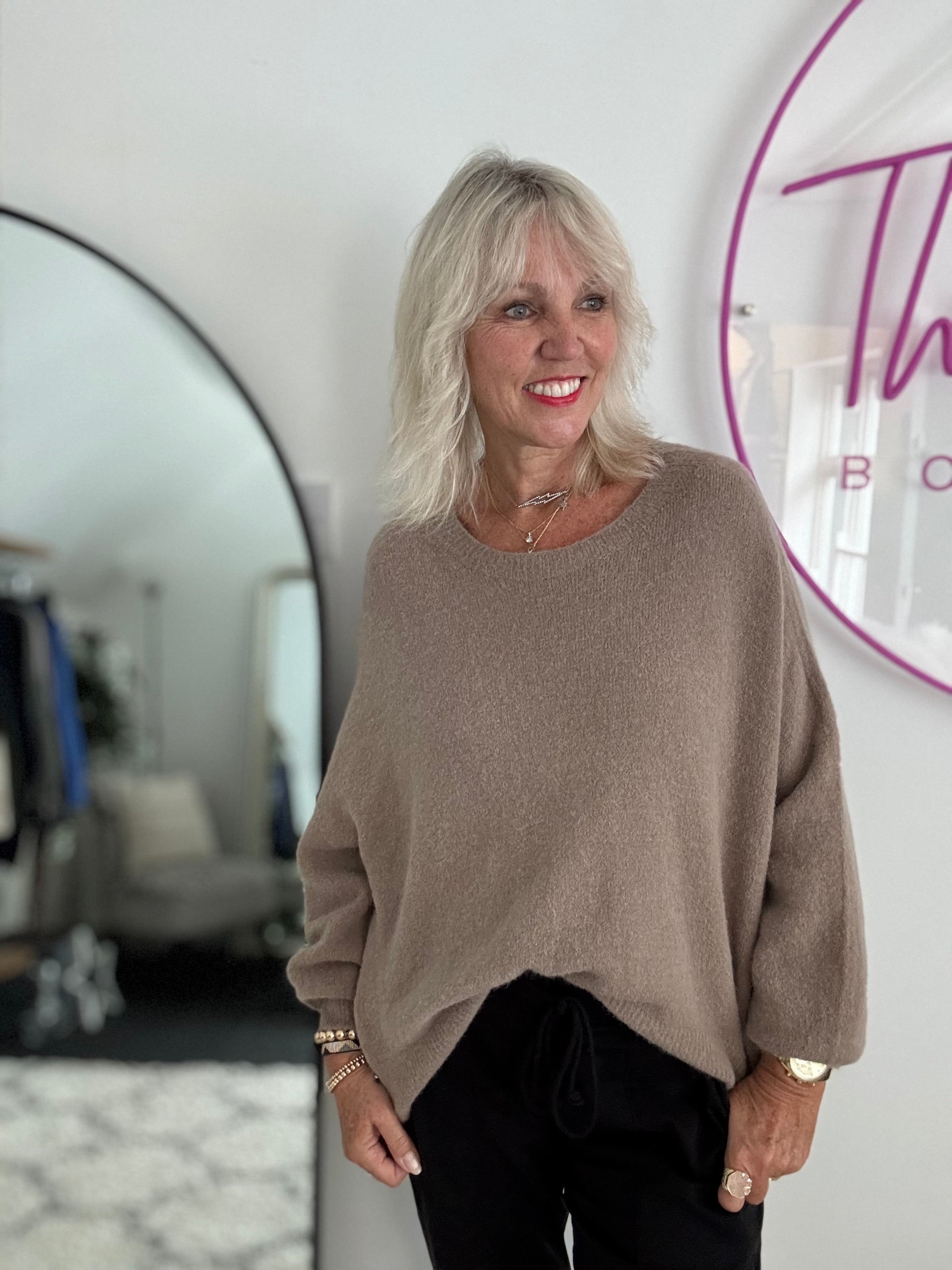 Luxe Slouchy Alpaca Jumper in Mocha