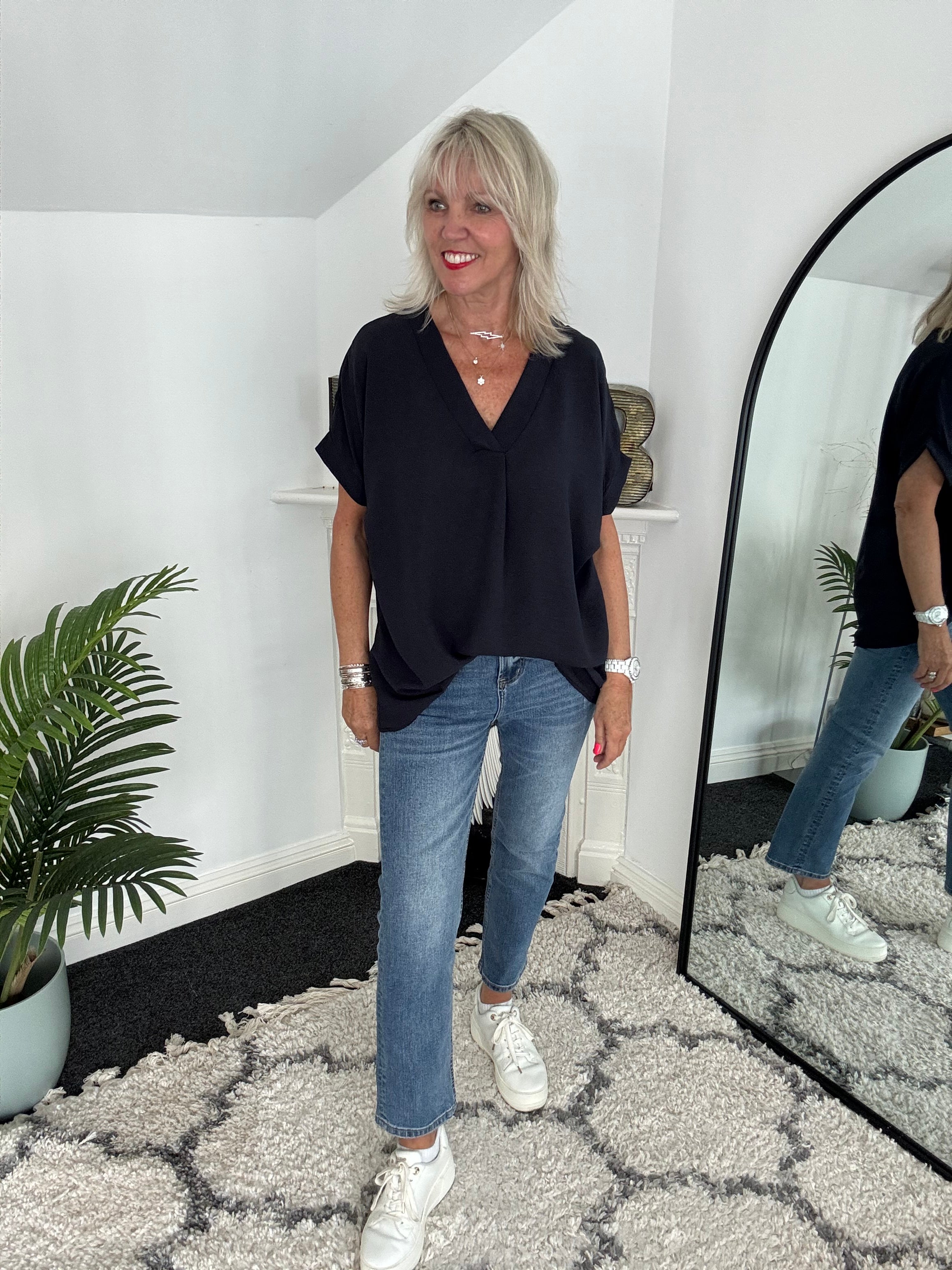 Simple Crepe Top in Ink