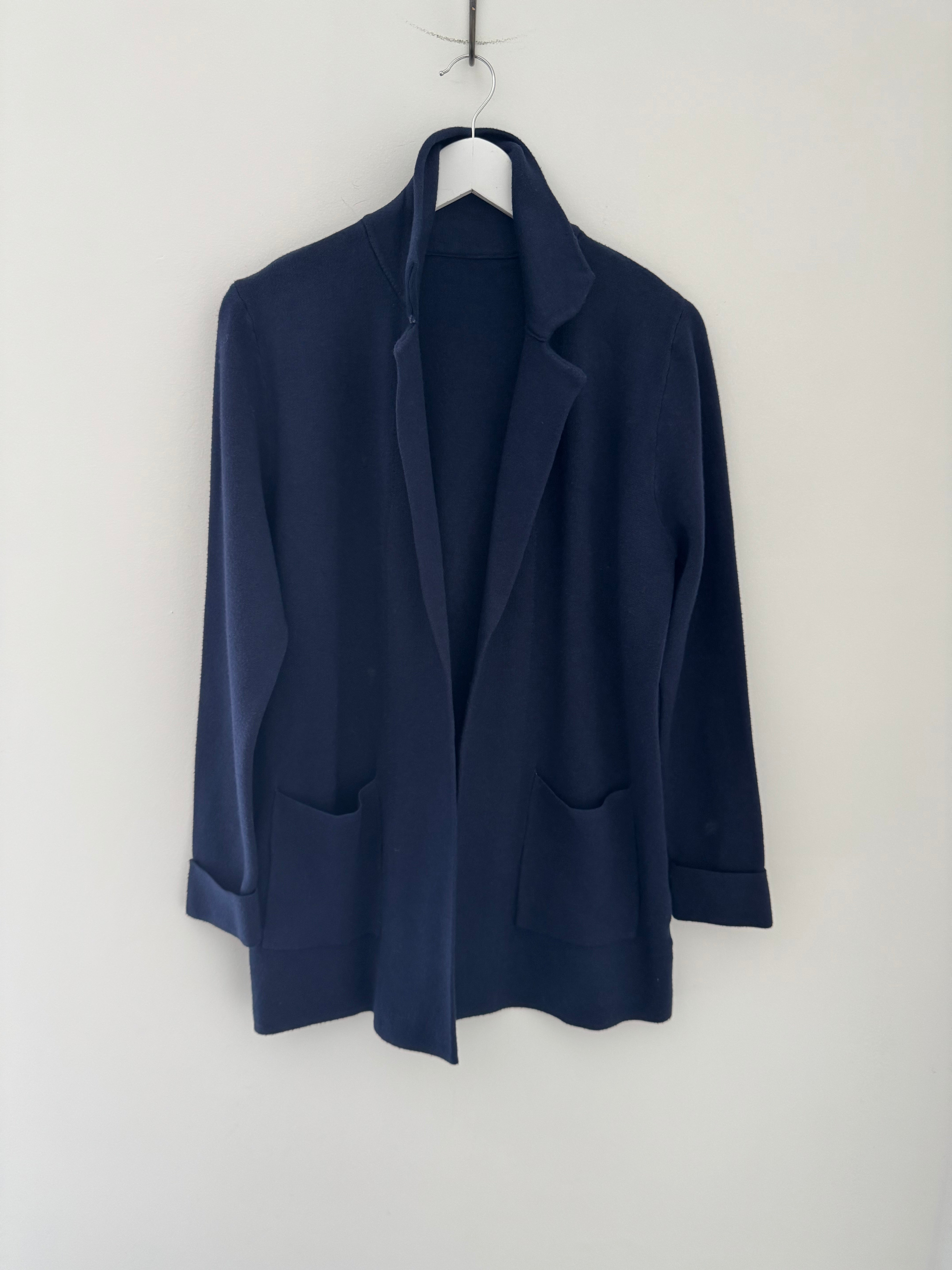 Knitted Cardi Jacket in Navy