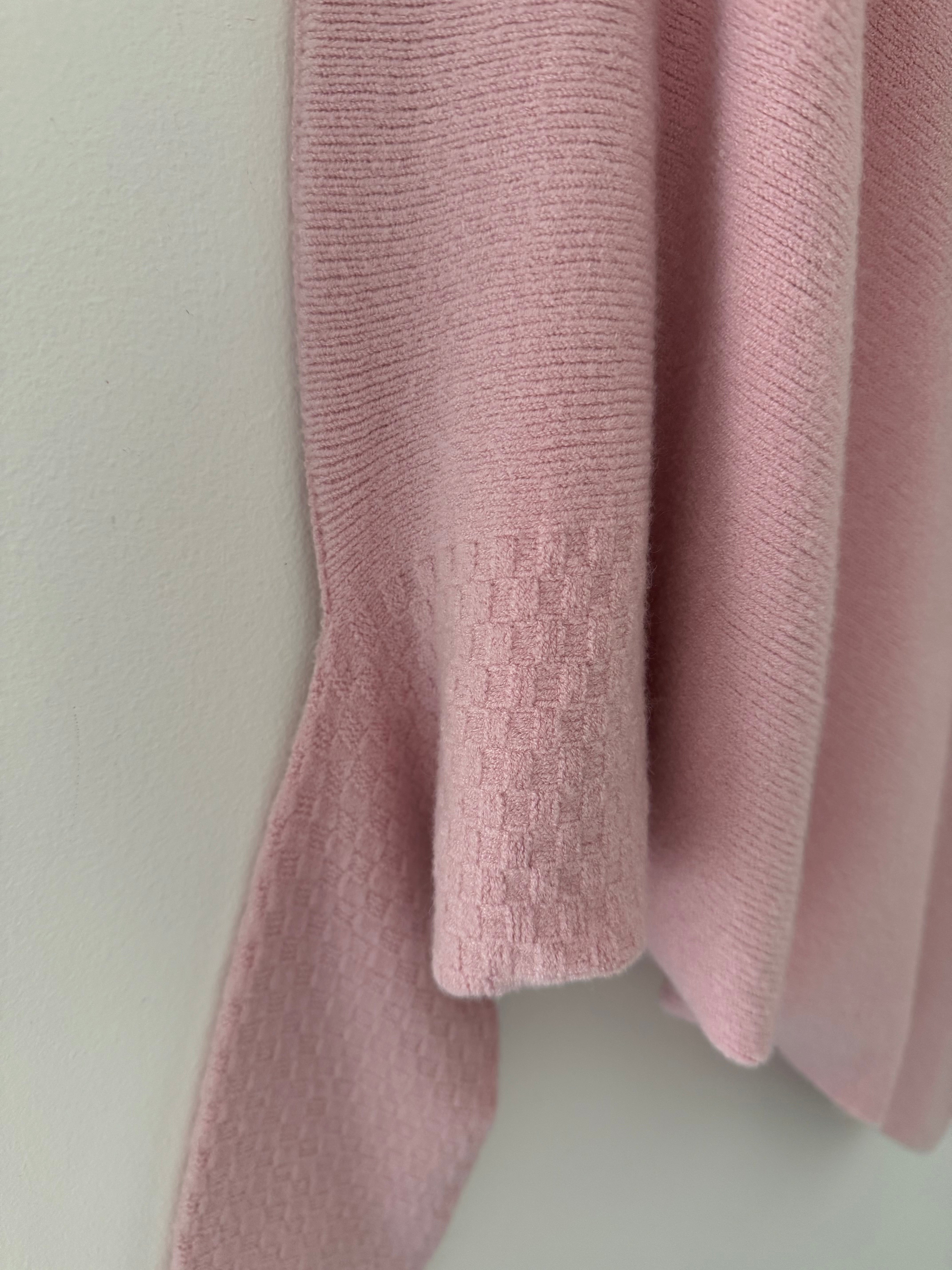 Cowl Neck Asymmetric Jumper in Baby Pink