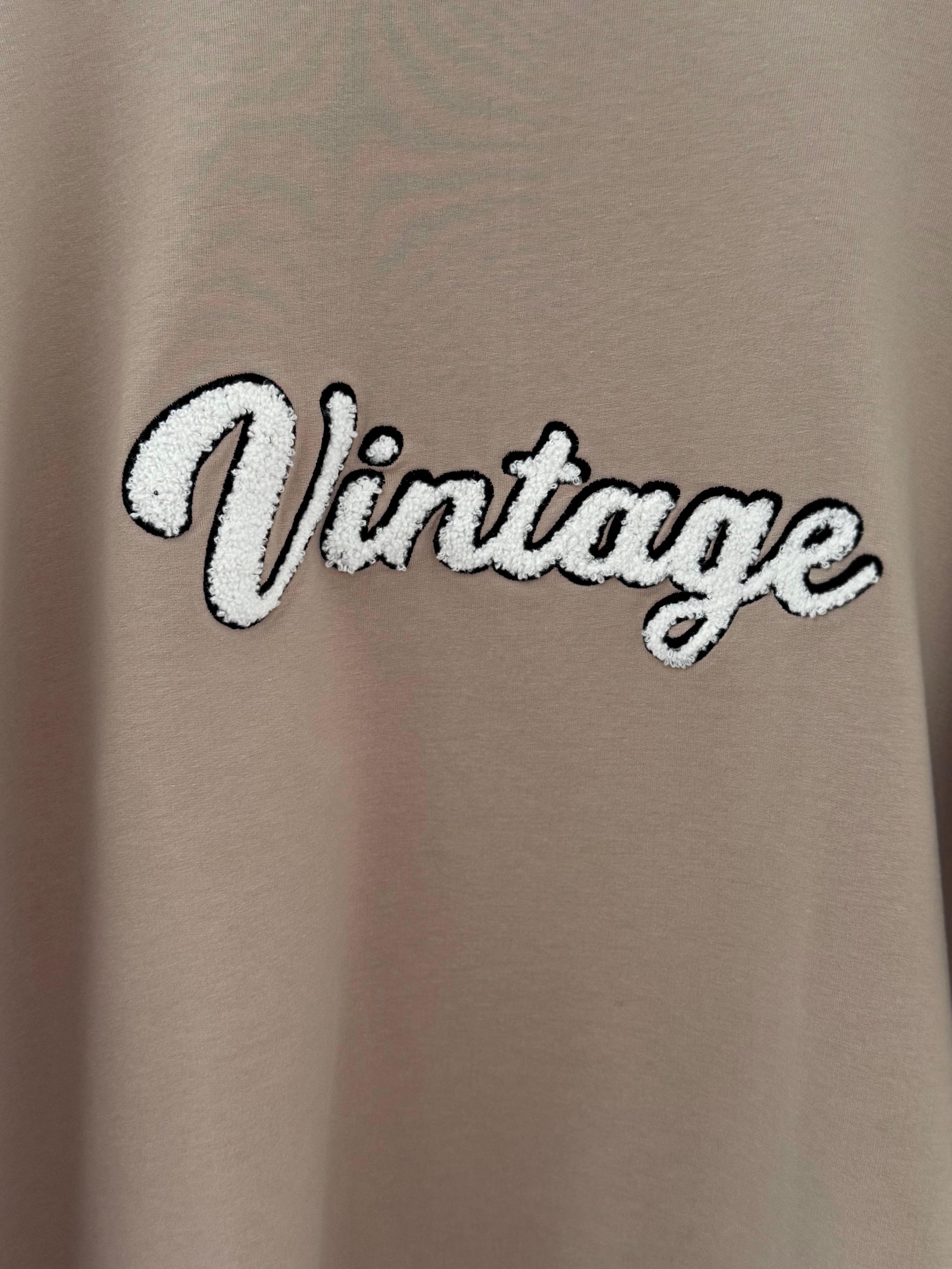 Vintage Zipped Sweatshirt in Light Mocha