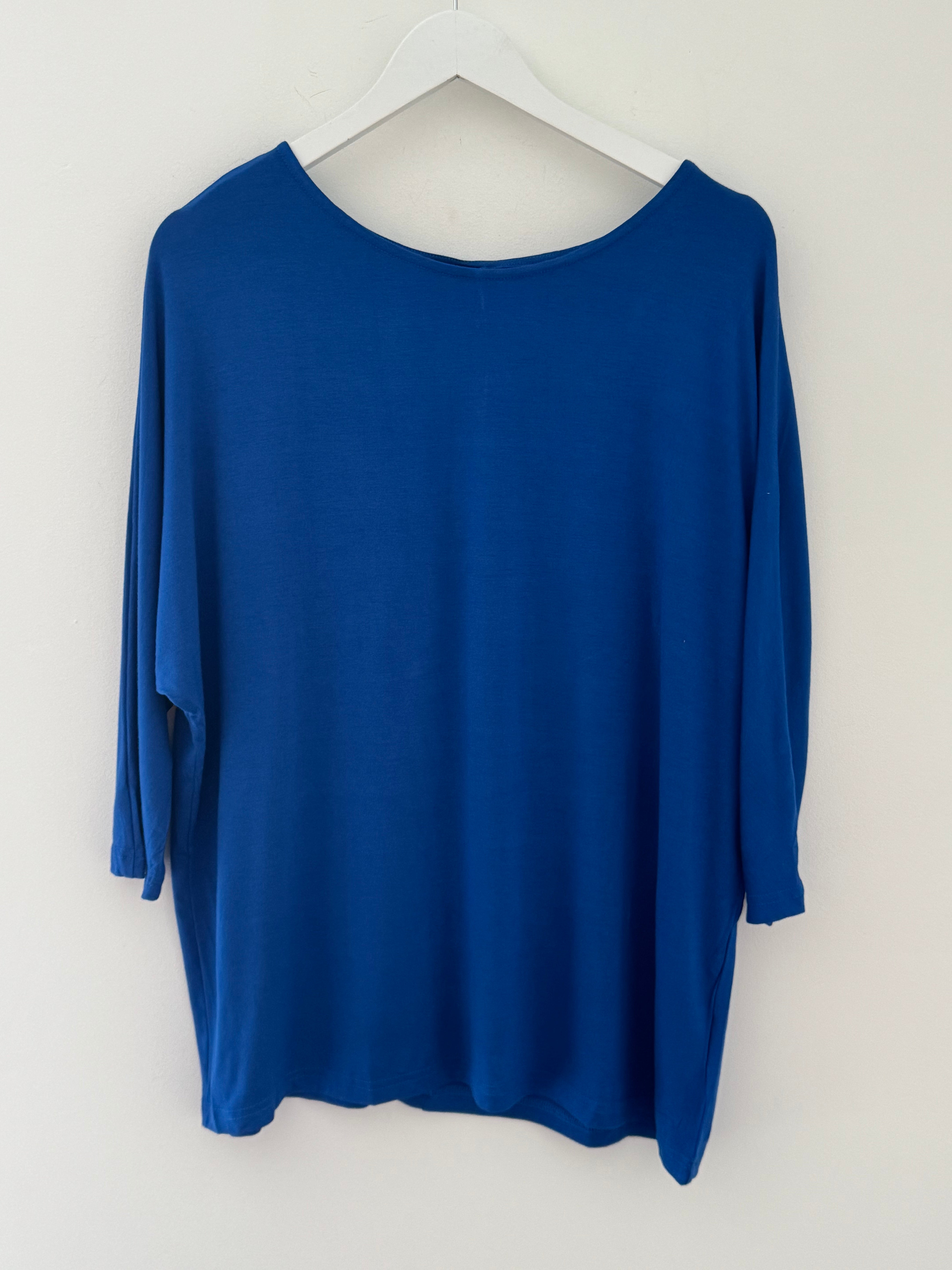 Bamboo Jersey Batwing Top in Royal Blue