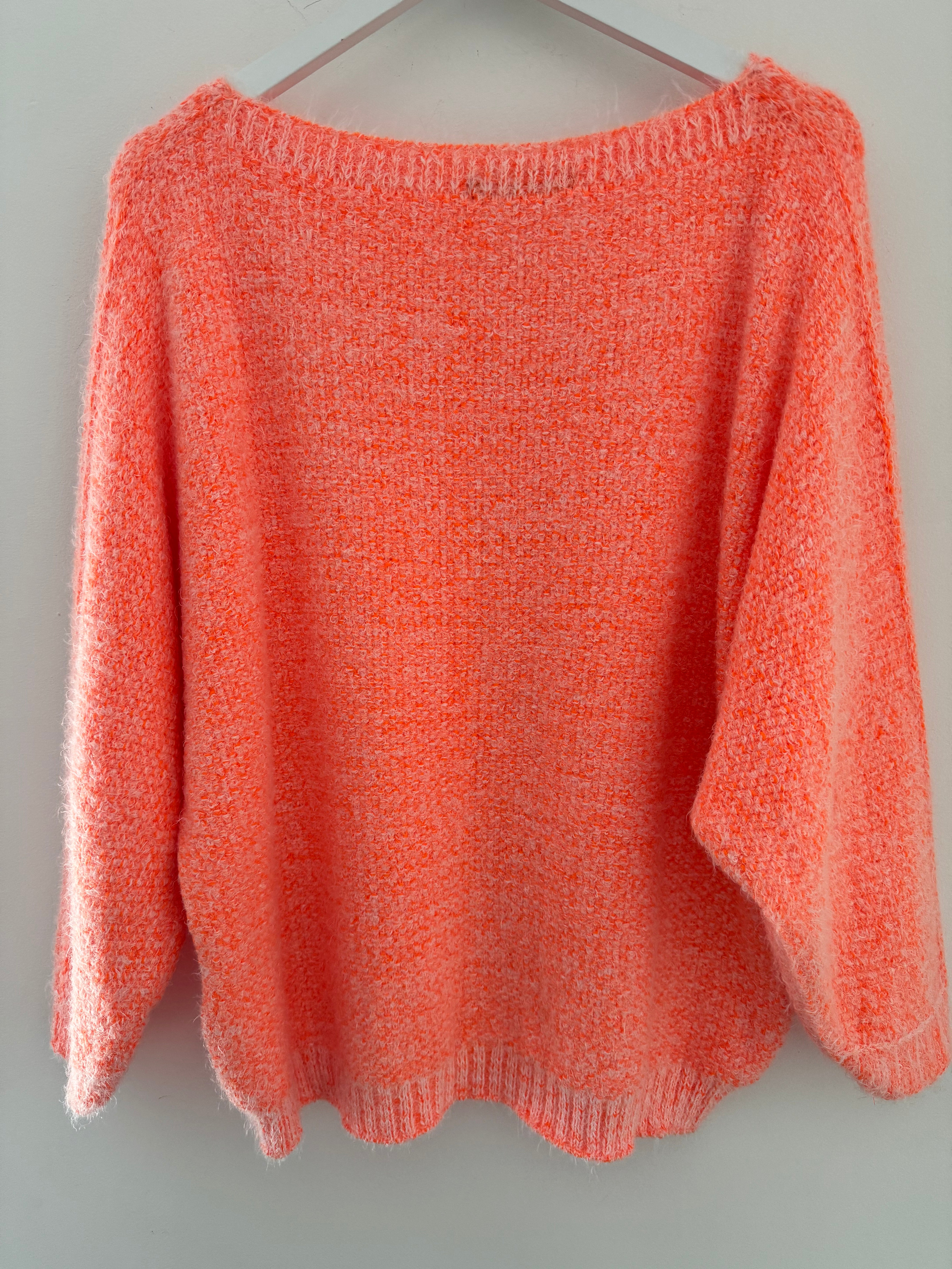 Luxe Fluffy Jumper in Orange Sherbert
