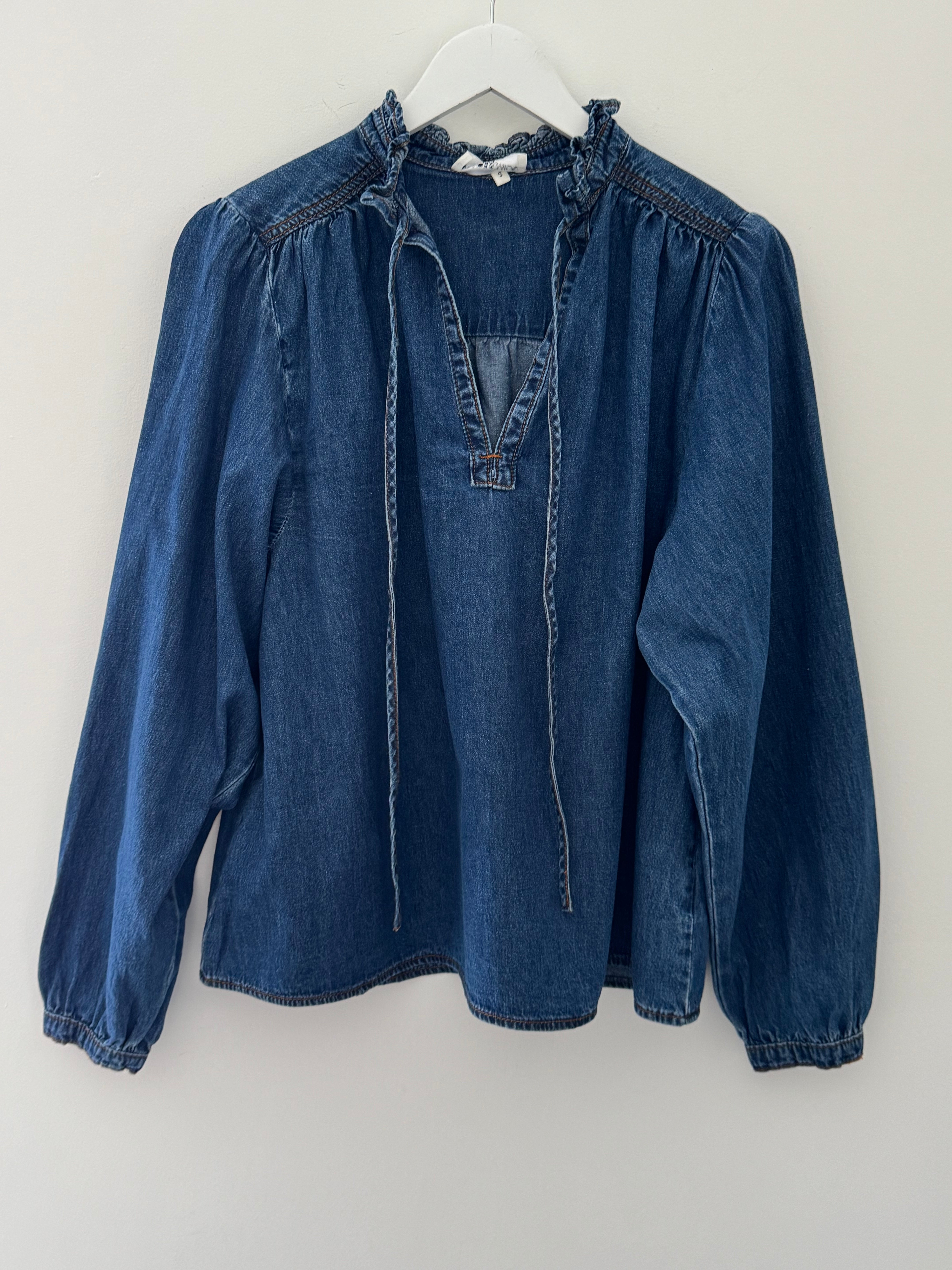 Luxe Denim Blouse