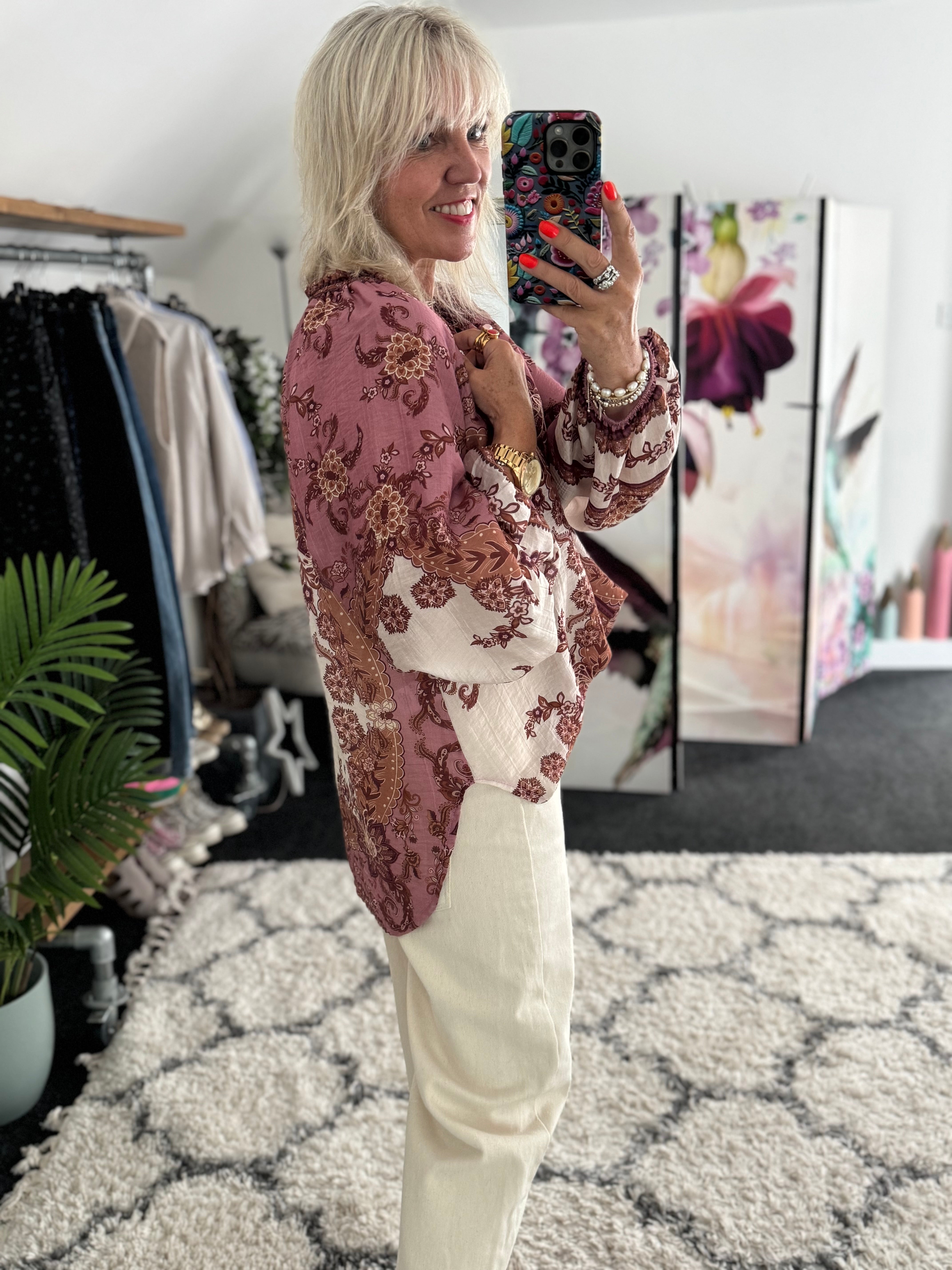 Designer Silky Paisley Blouse