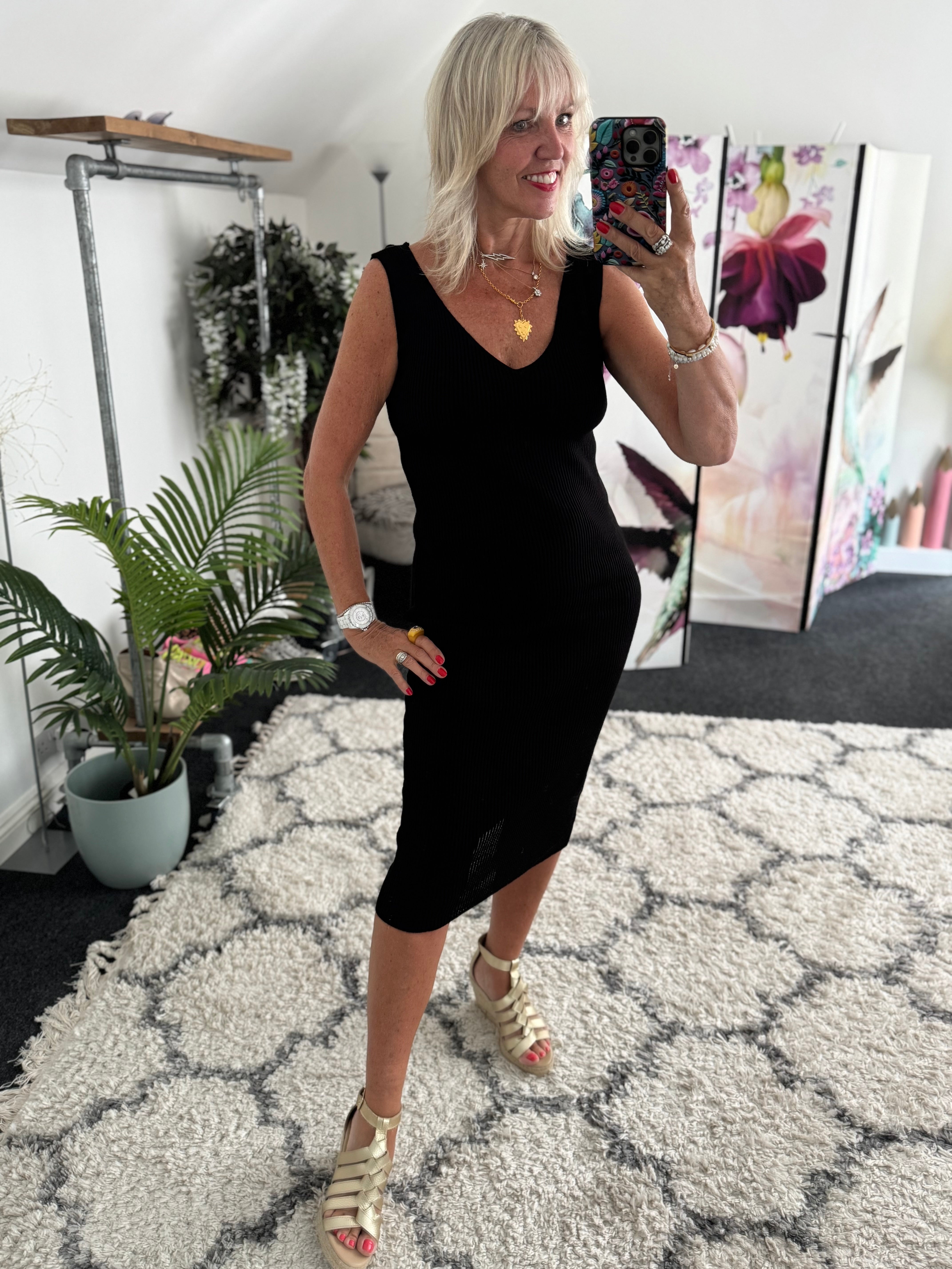 Dress & Cardi Co-Ord in Black & Ivory