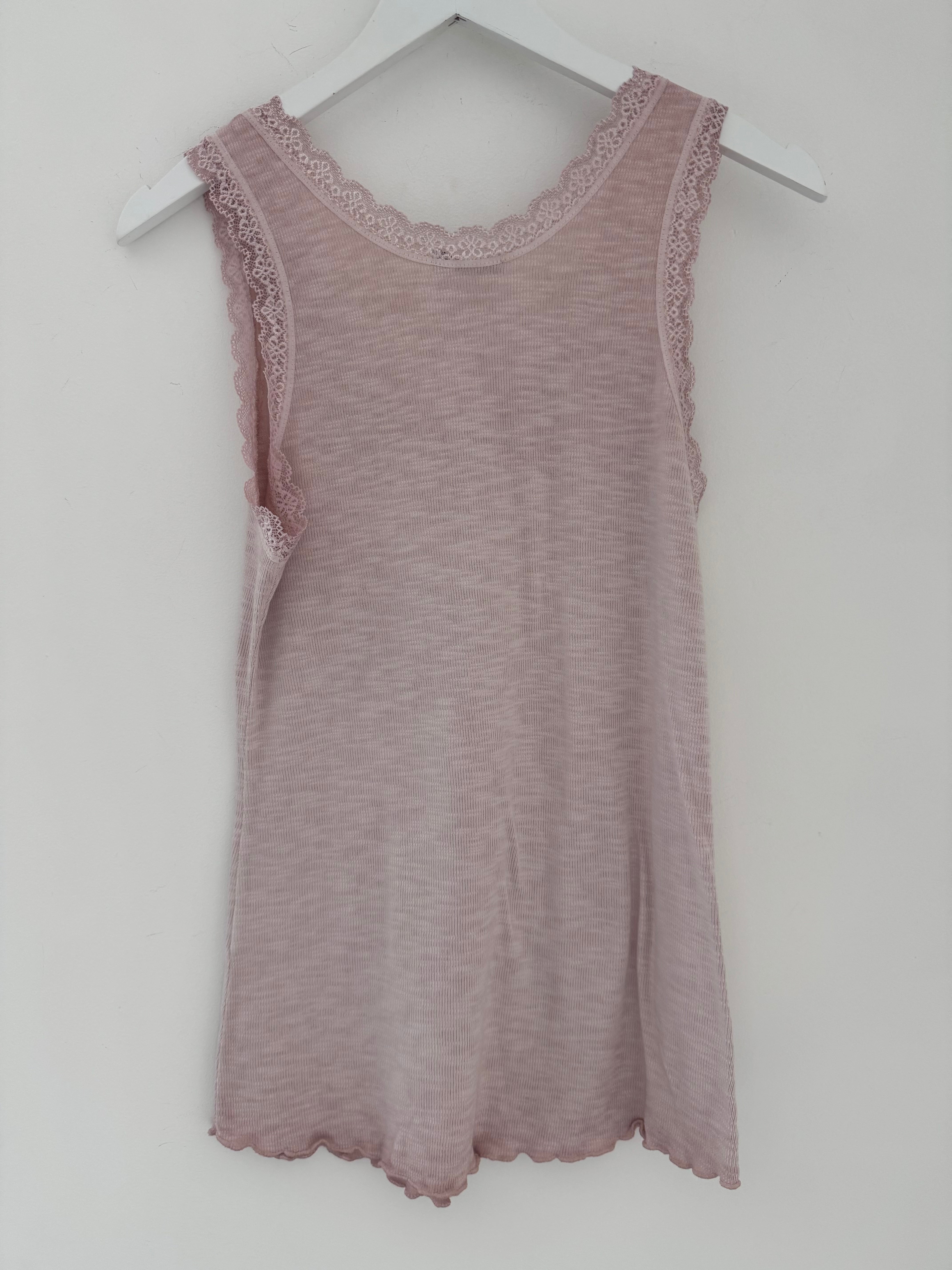Luxe Ribbed Vest in Soft Pink