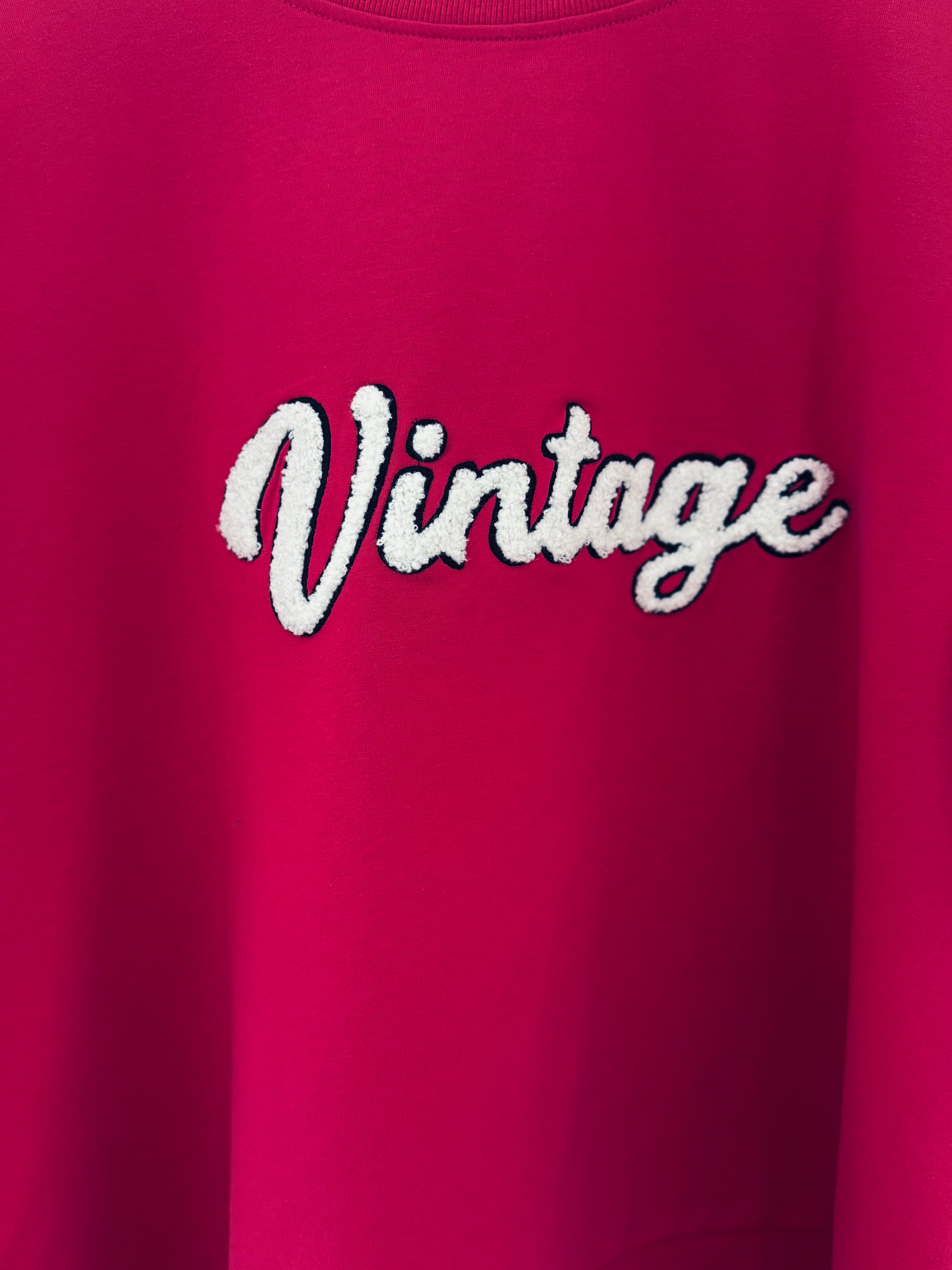Vintage Zipped Sweatshirt in Raspberry