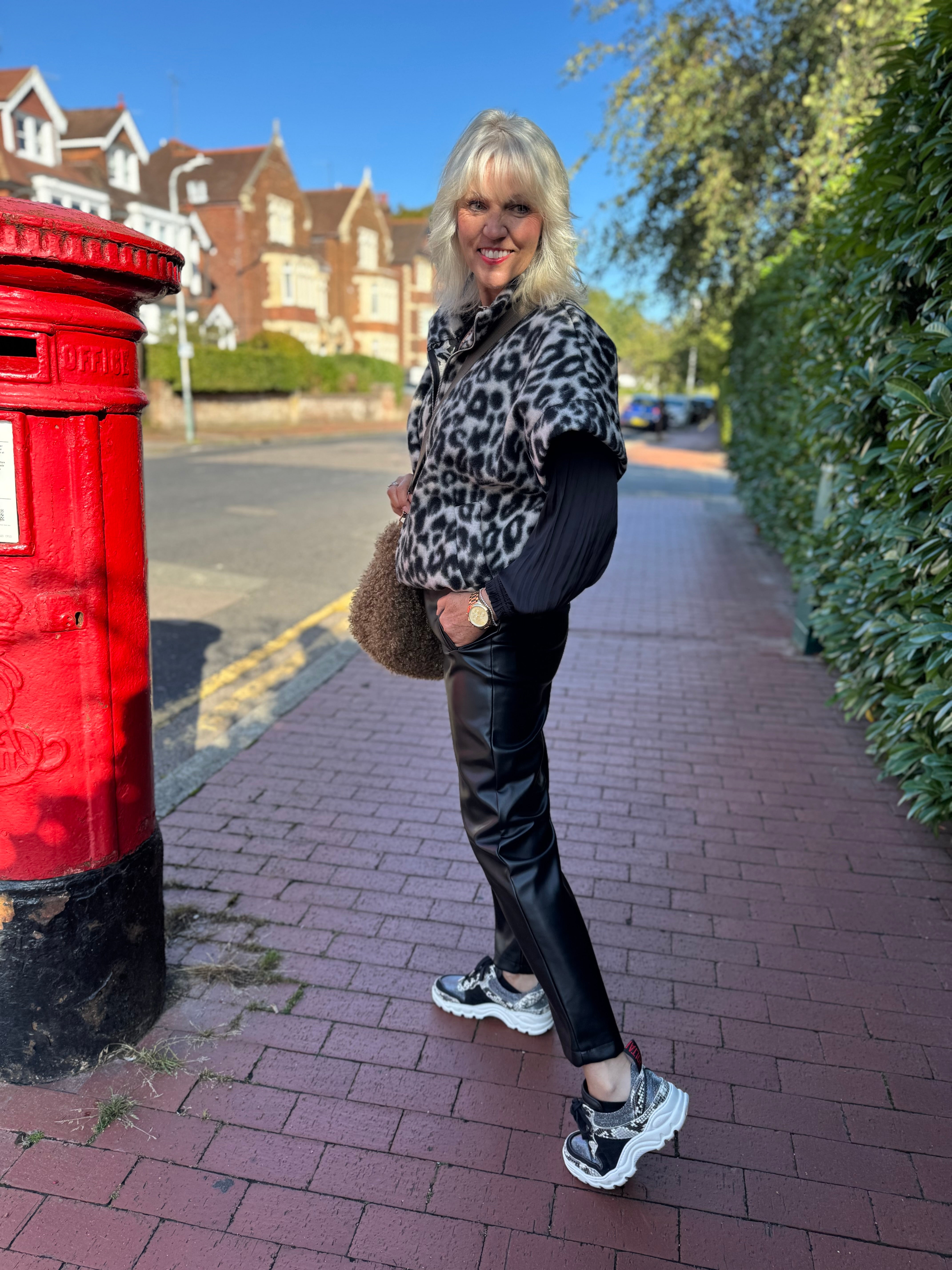 Luxe Vegan Leather Trousers in Black