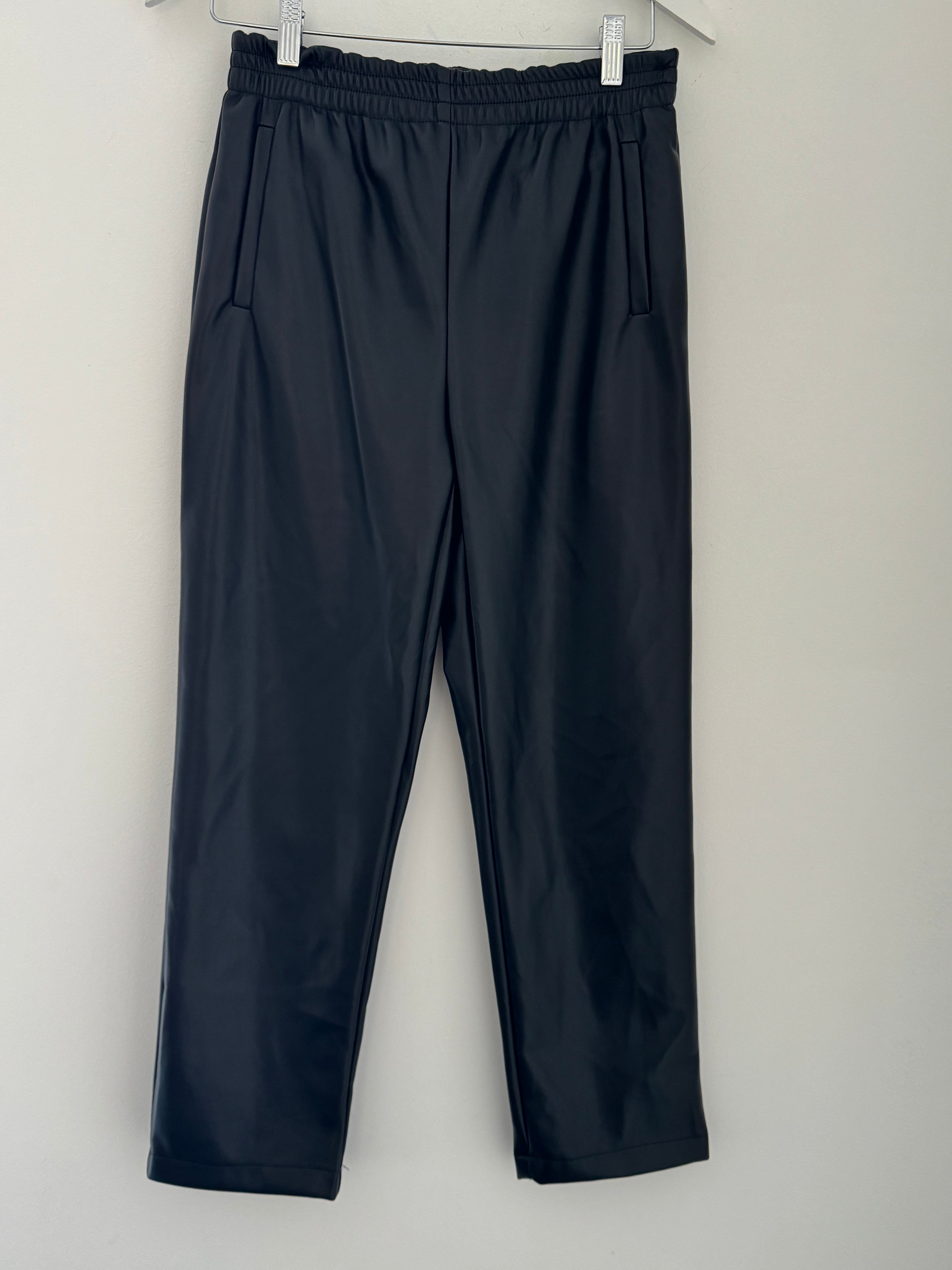 Luxe Vegan Leather Trousers in Black