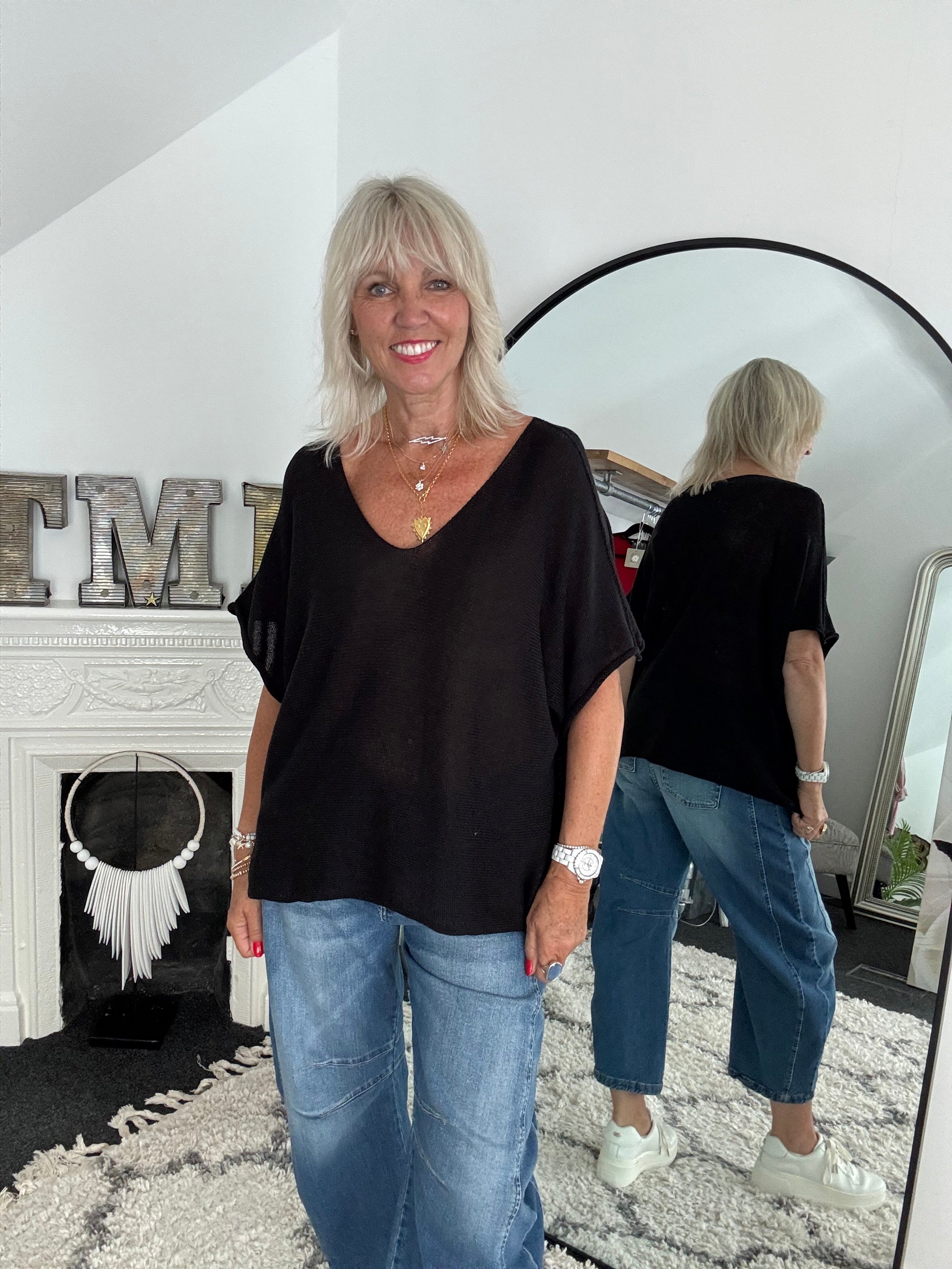 Lightweight Cotton Knit in Black