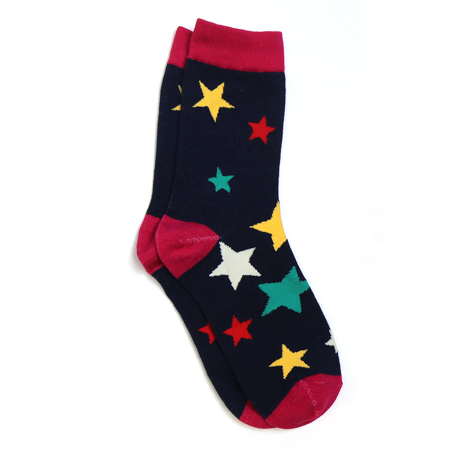 Bright Star Recycled Cotton Socks in Navy