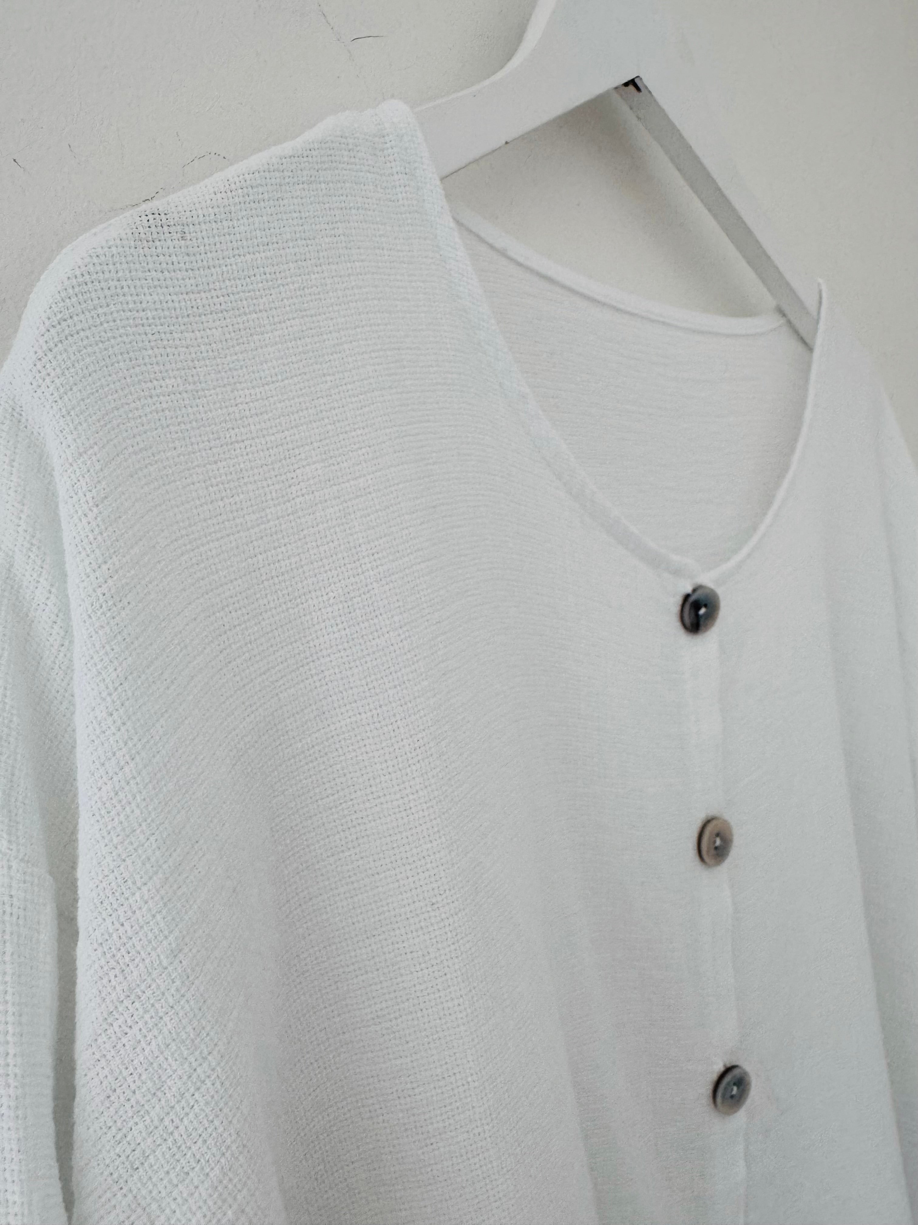 Cotton Buttoned Top in White