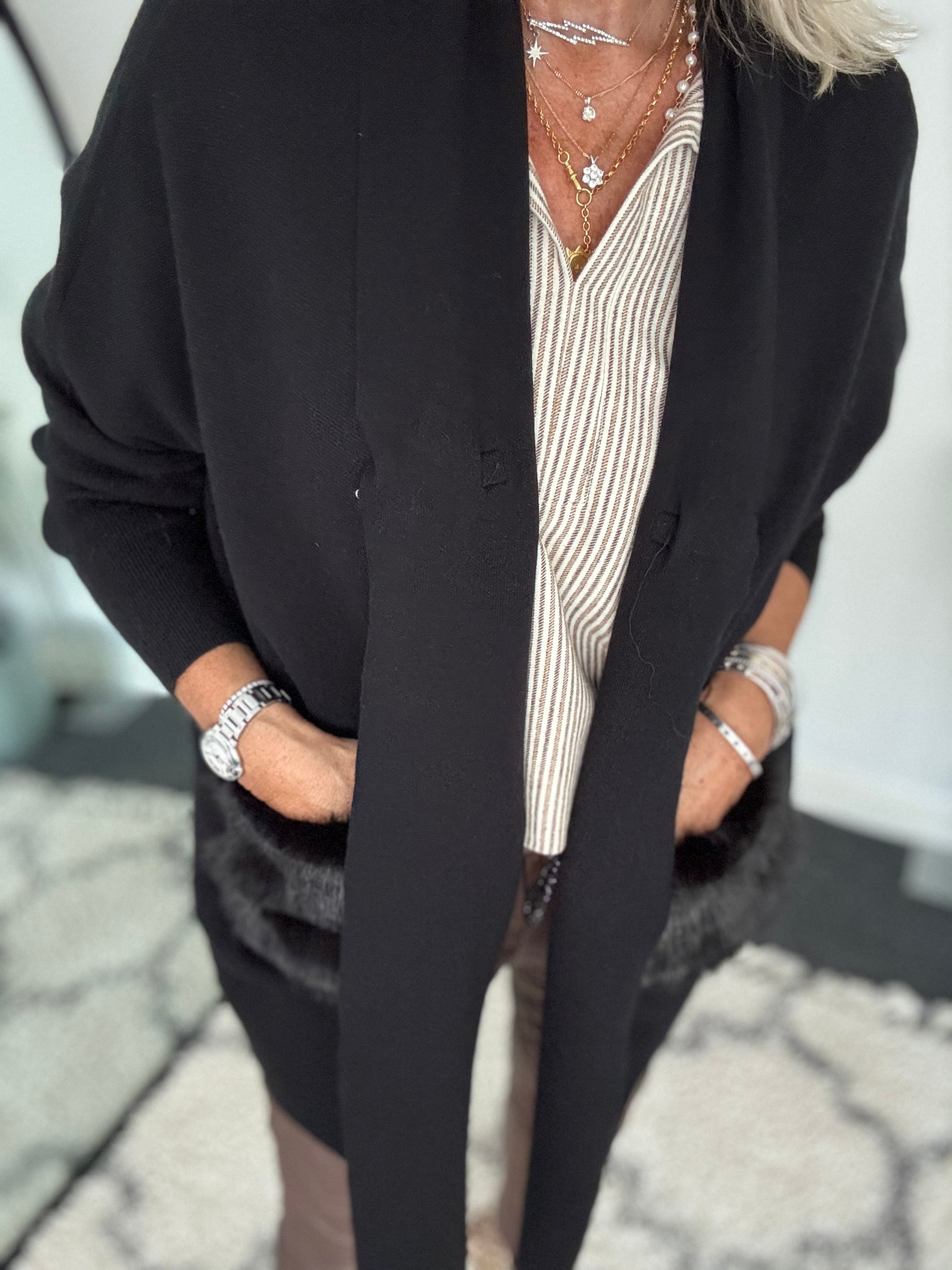 Cocoon Coatigan in Black