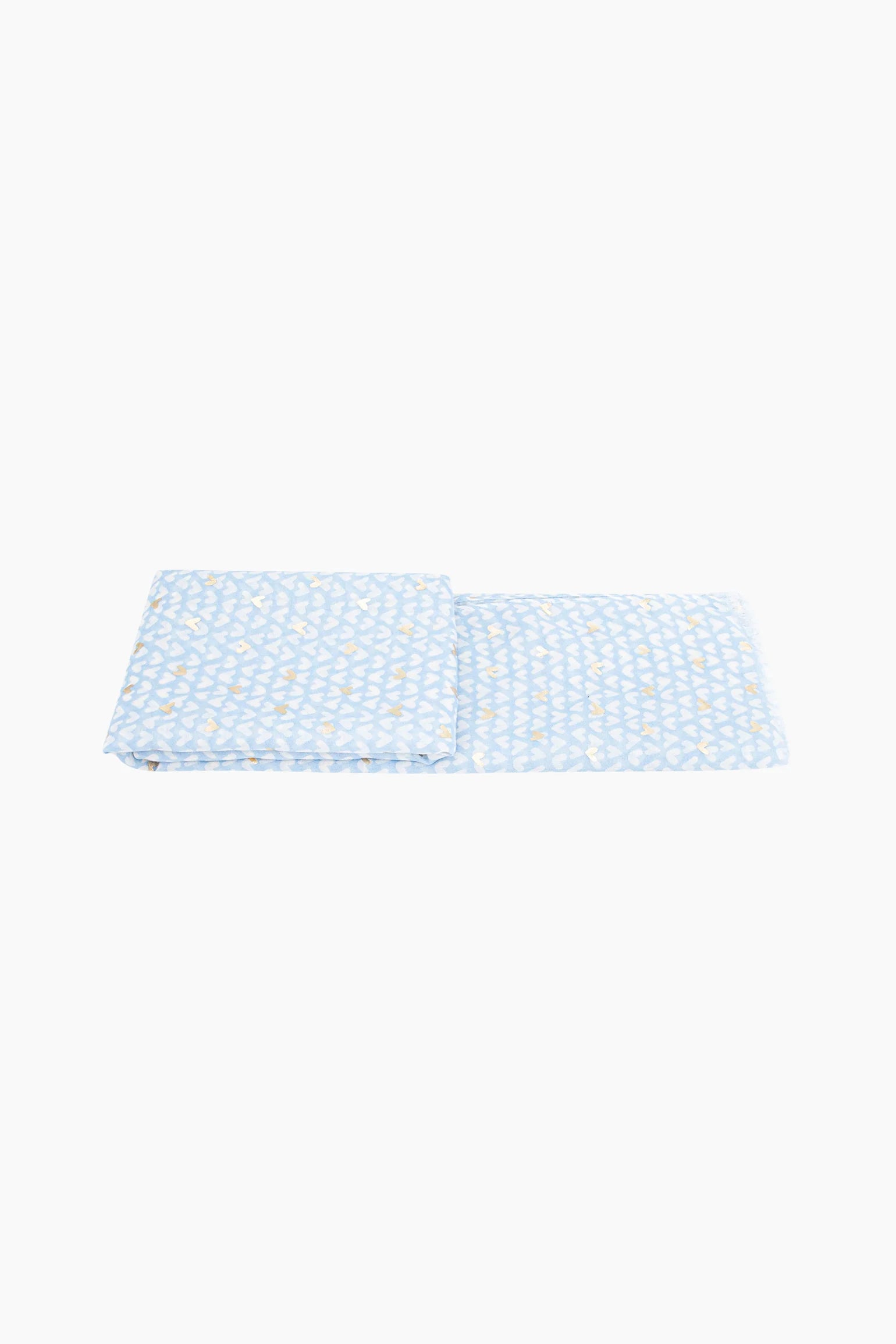 Gold Heart Scarf in Blue