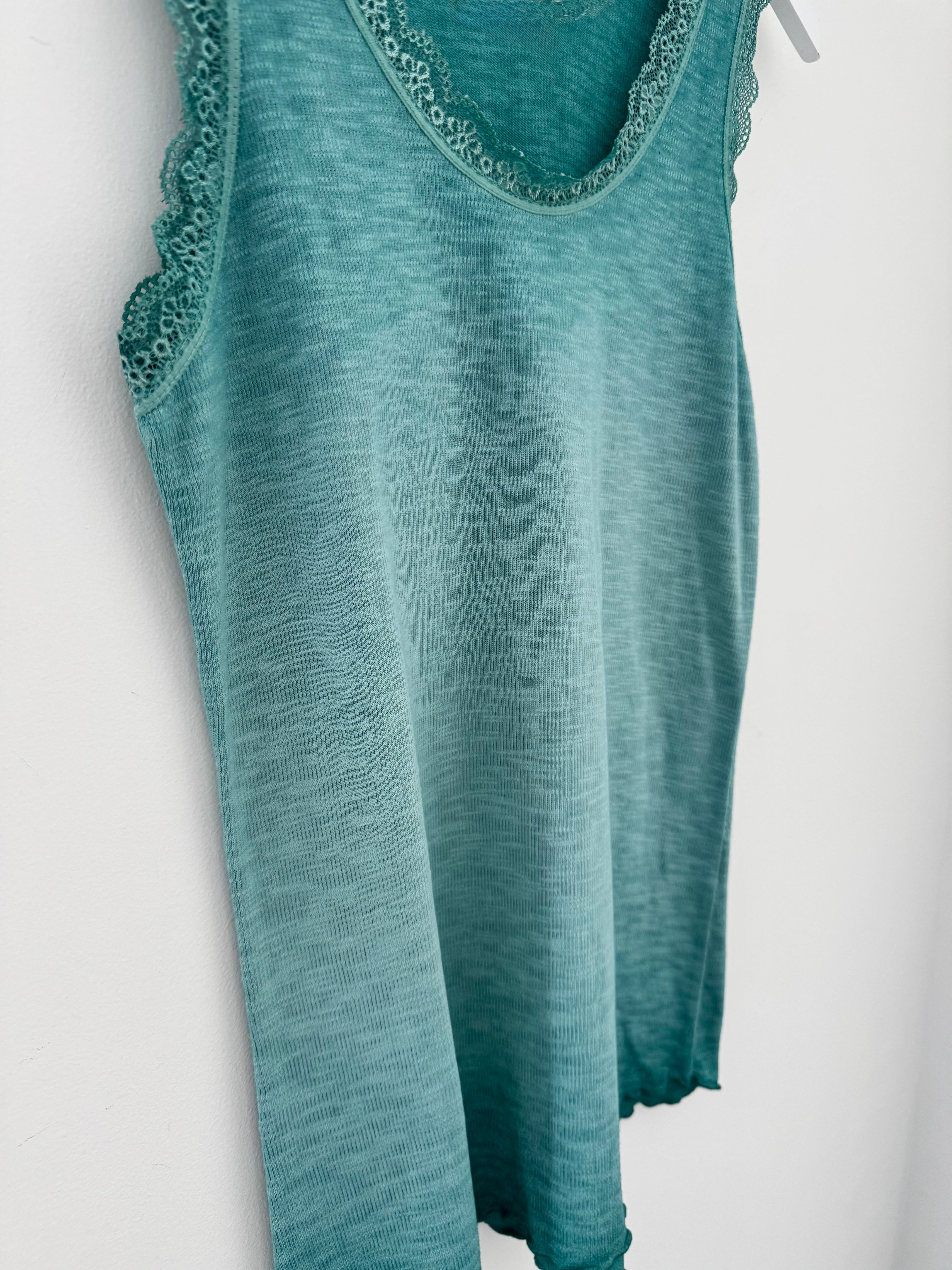 Luxe Ribbed Vest in Vintage Sea Green