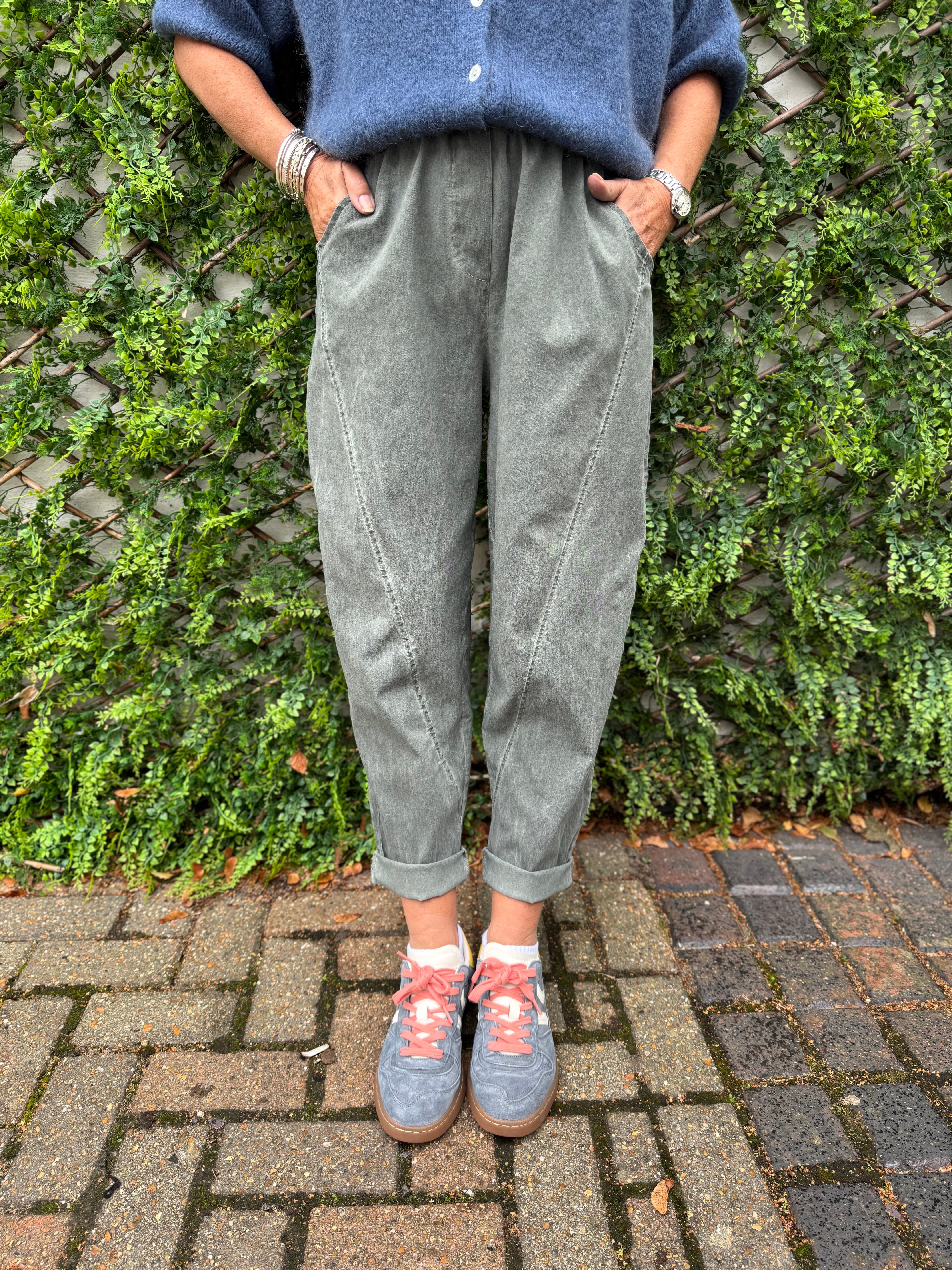 Engineered Boyfriend Joggers in Khaki