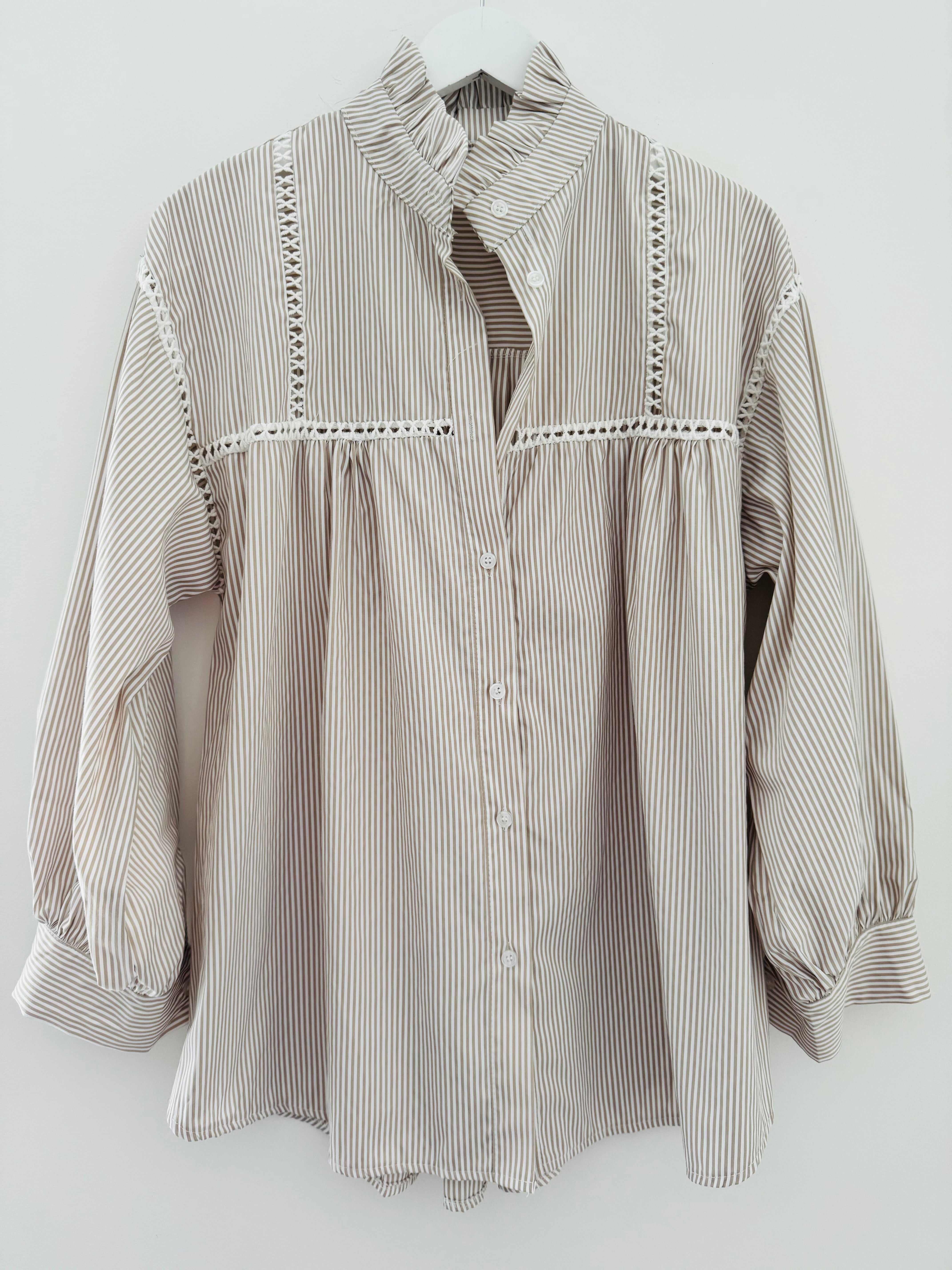 Crisp Stone & White Stripe Shirt