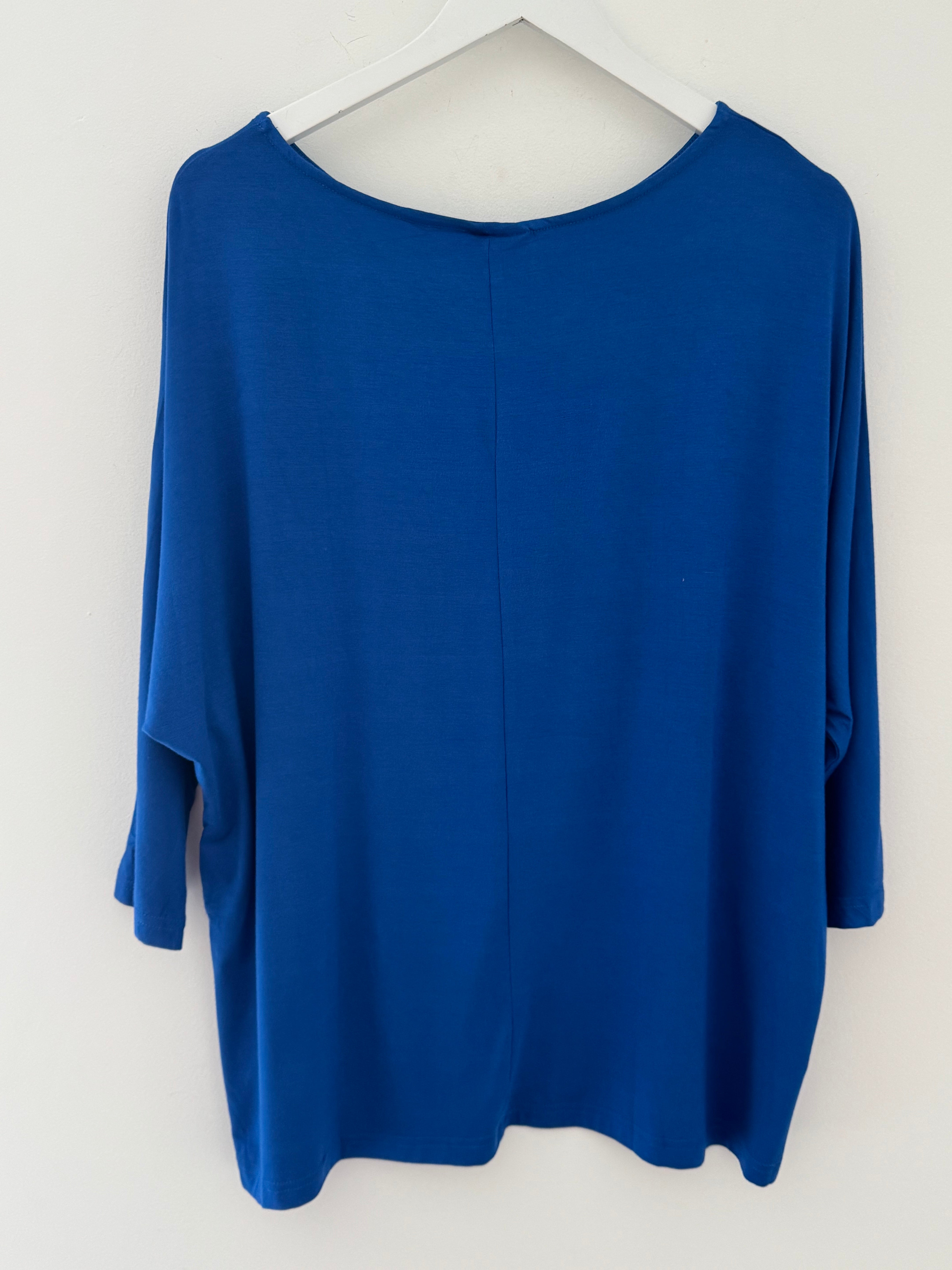 Bamboo Jersey Batwing Top in Royal Blue