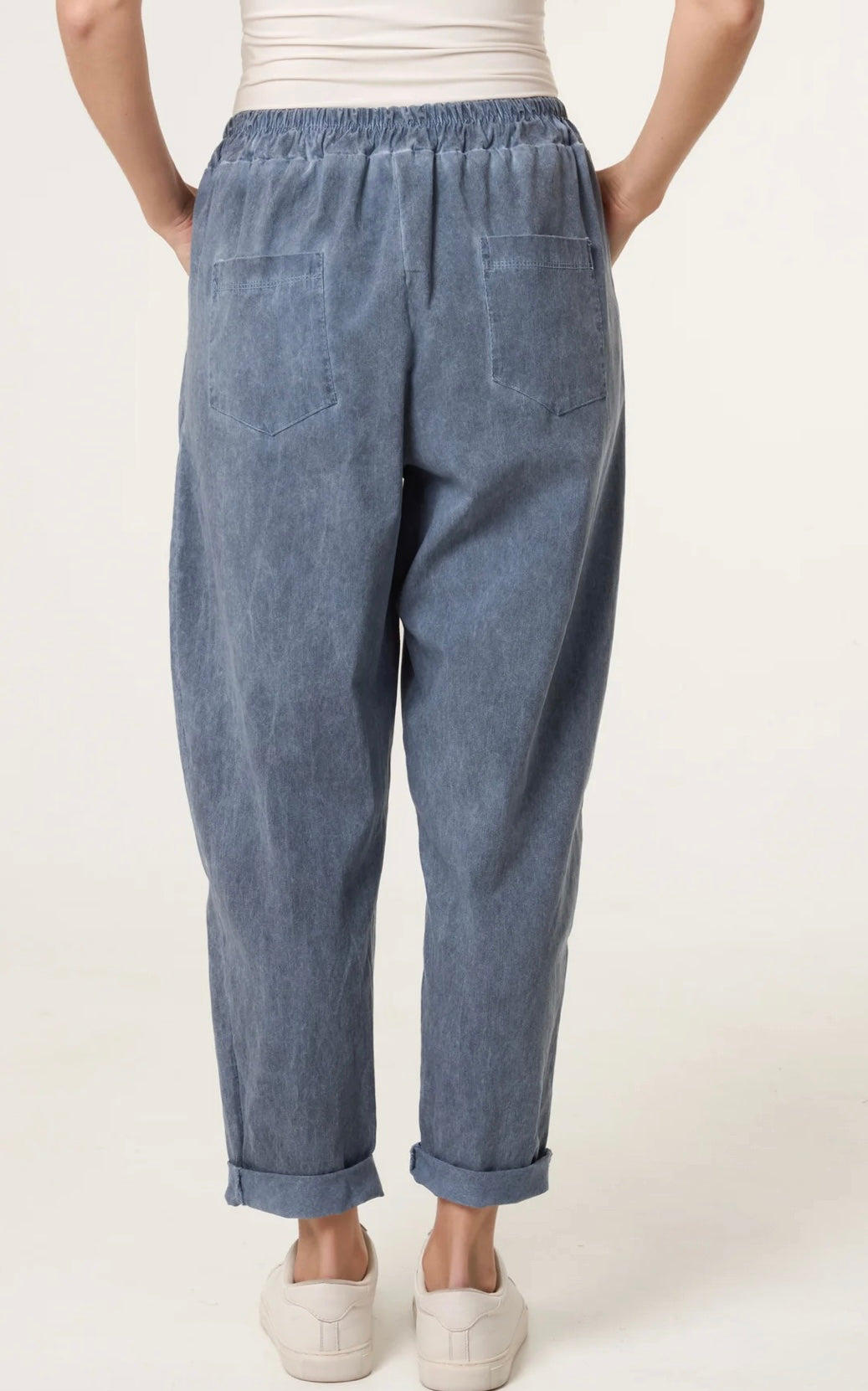 Engineered Boyfriend Joggers in Denim Blue