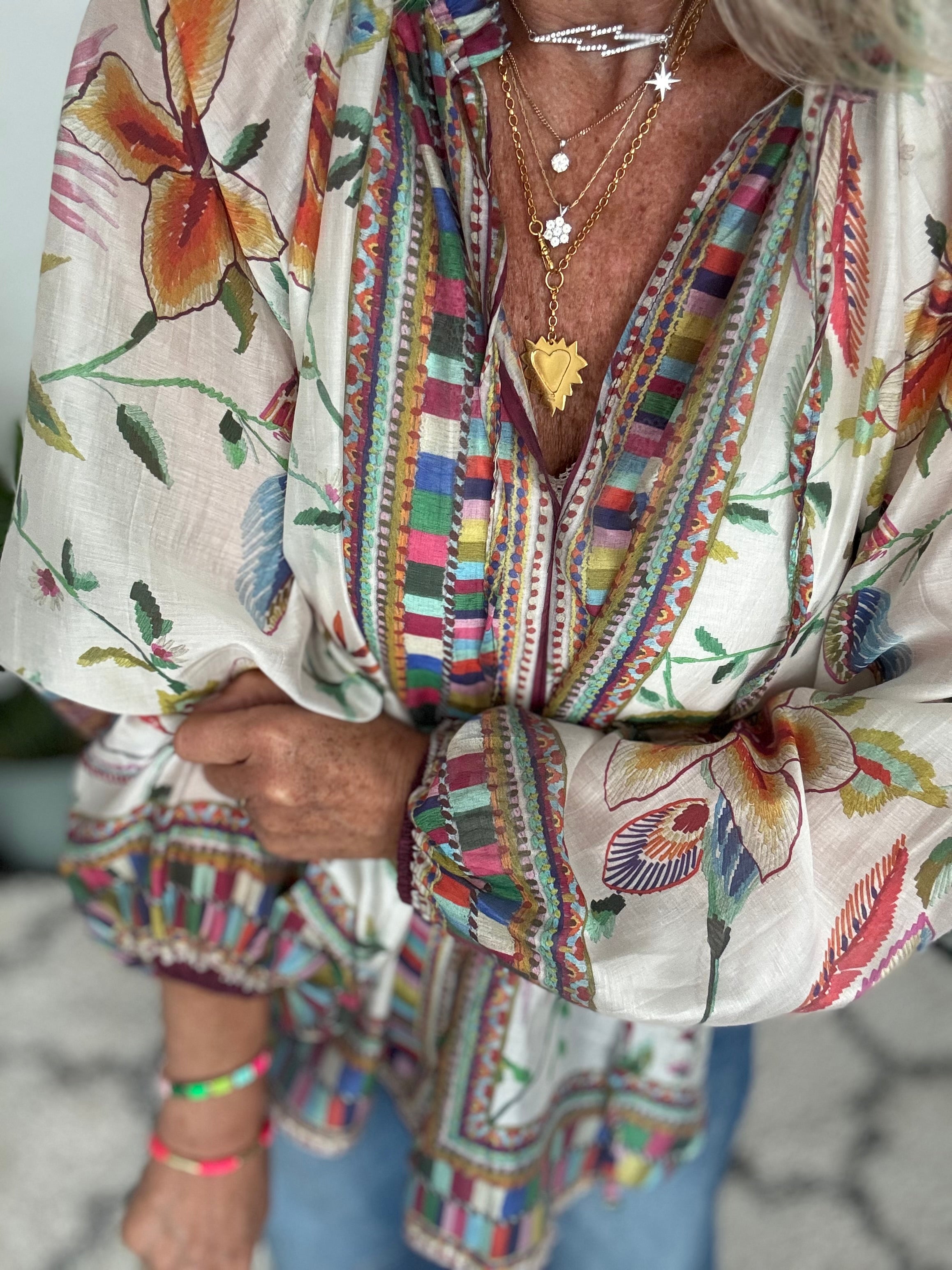Designer Silky Boho Blouse