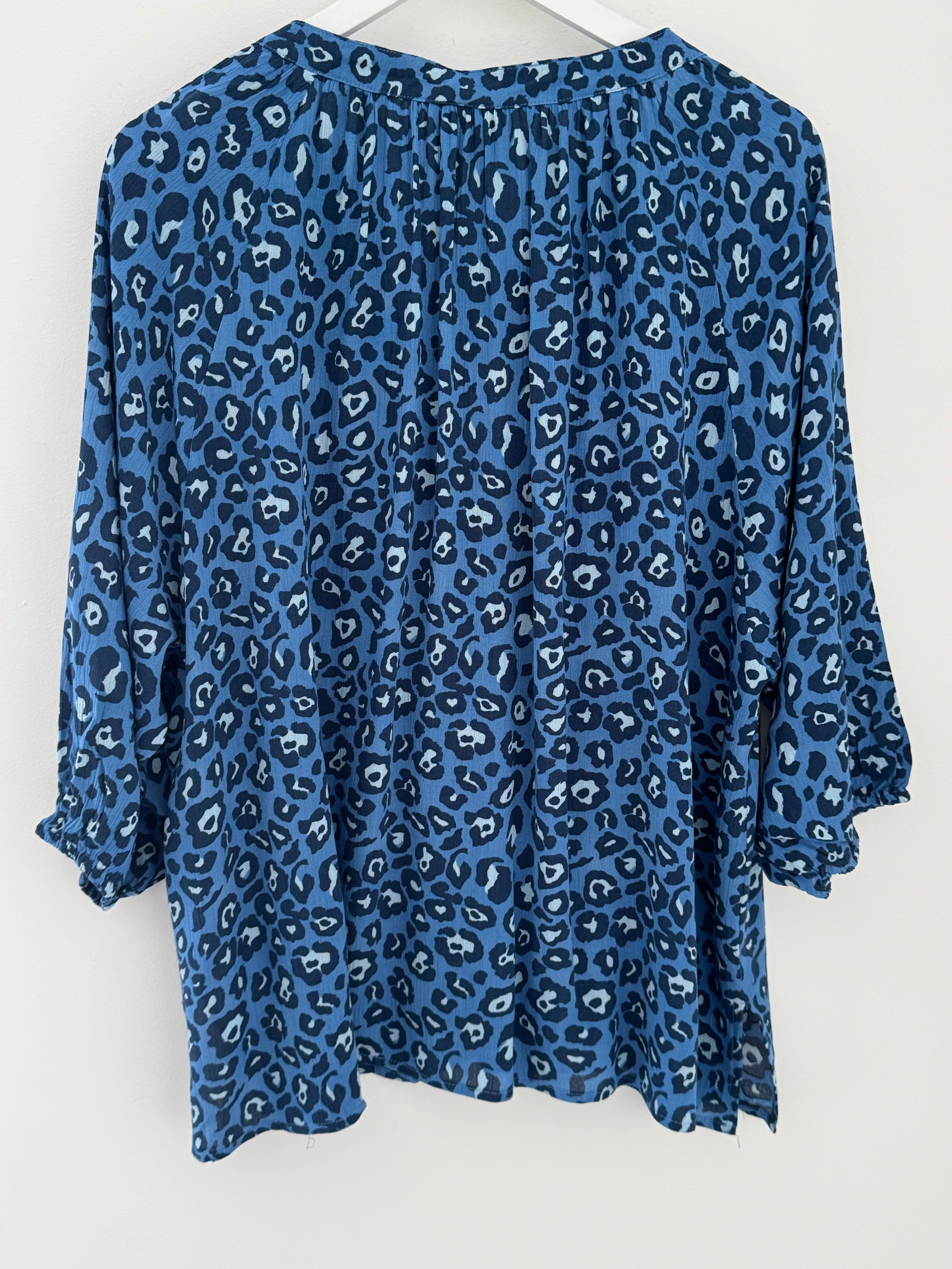 Leopard Print Blouse in Blue