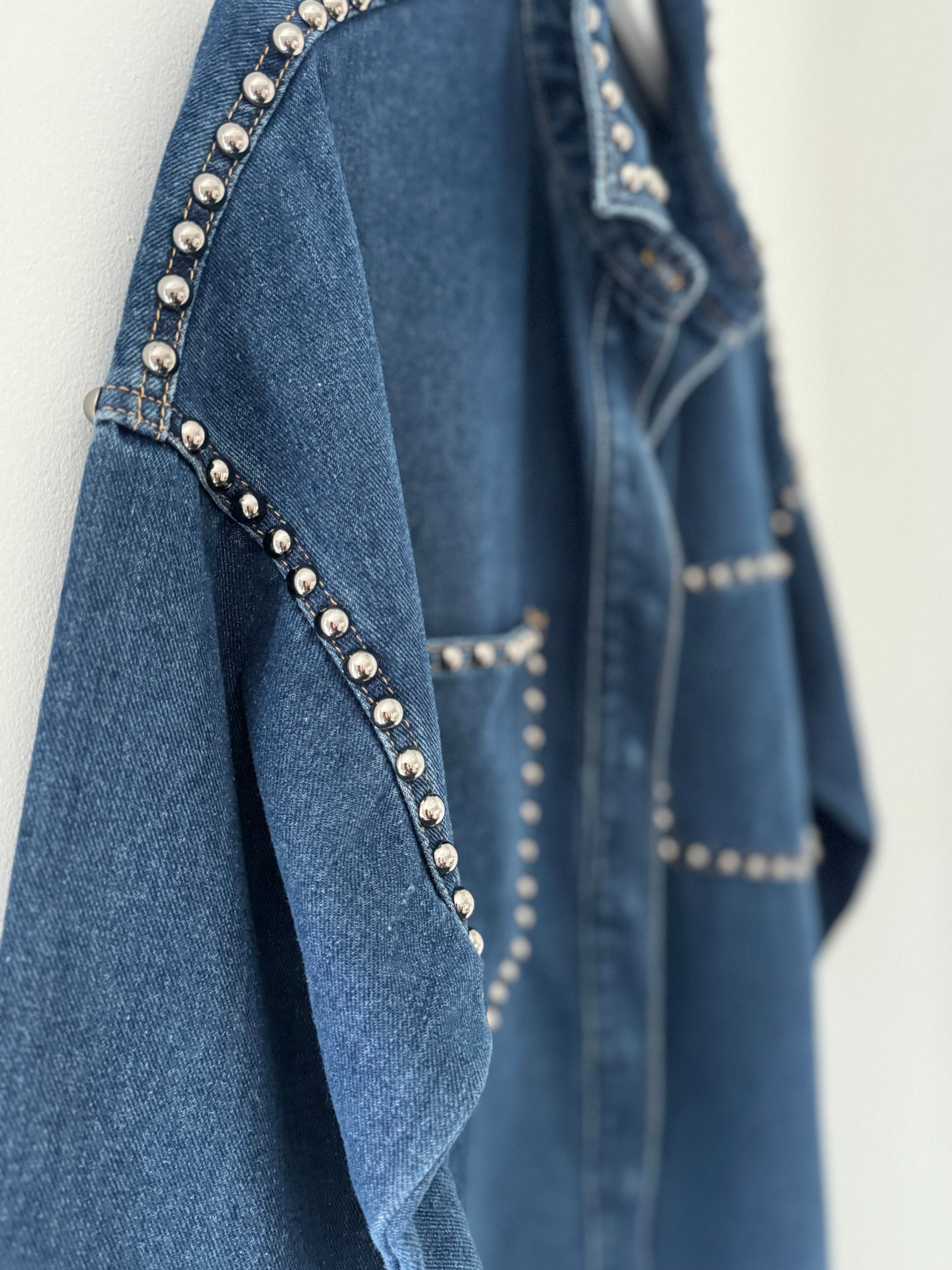 Designer Boyfriend Shacket in Blue Denim