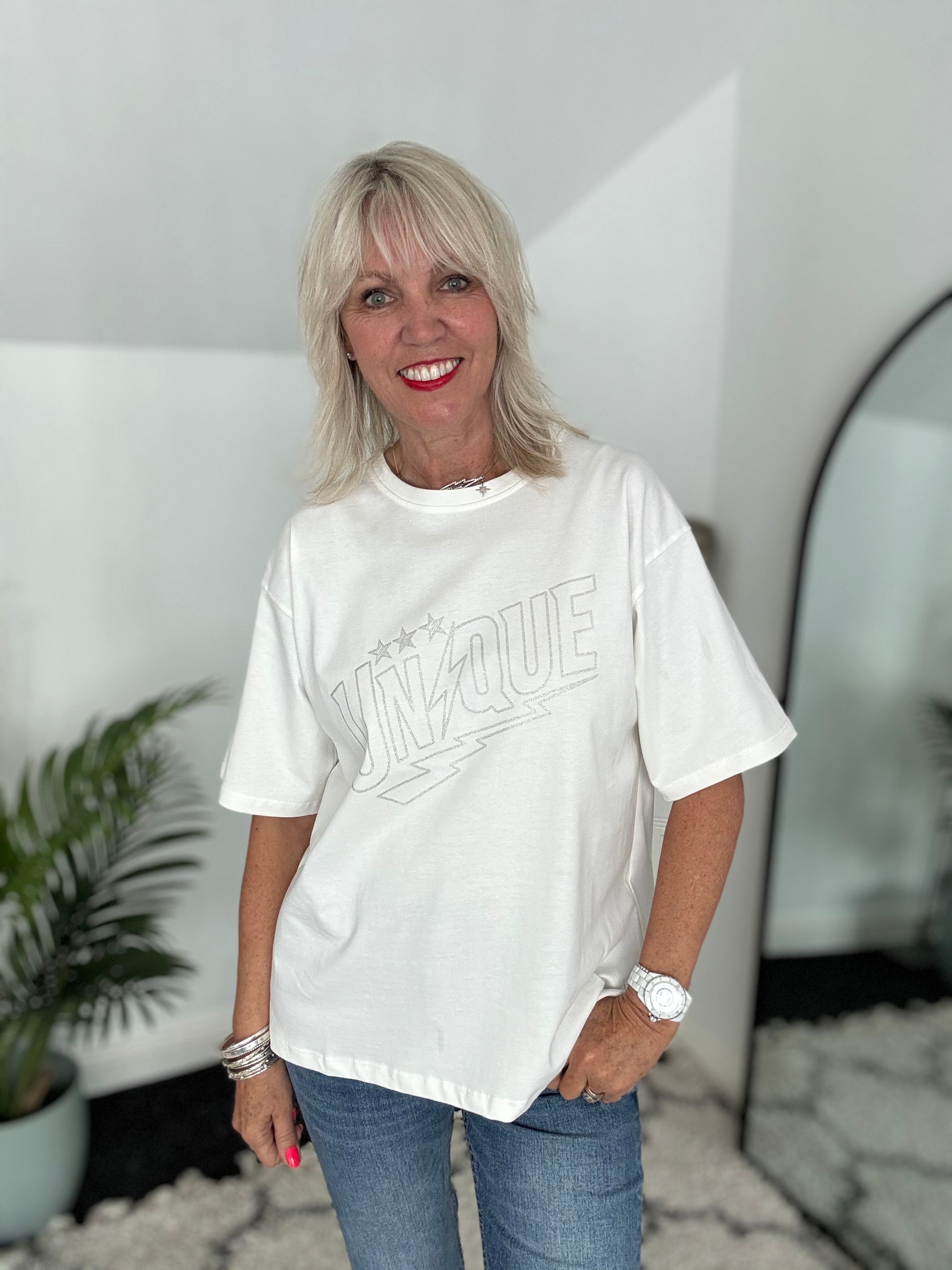 Unique Logo Tee in White