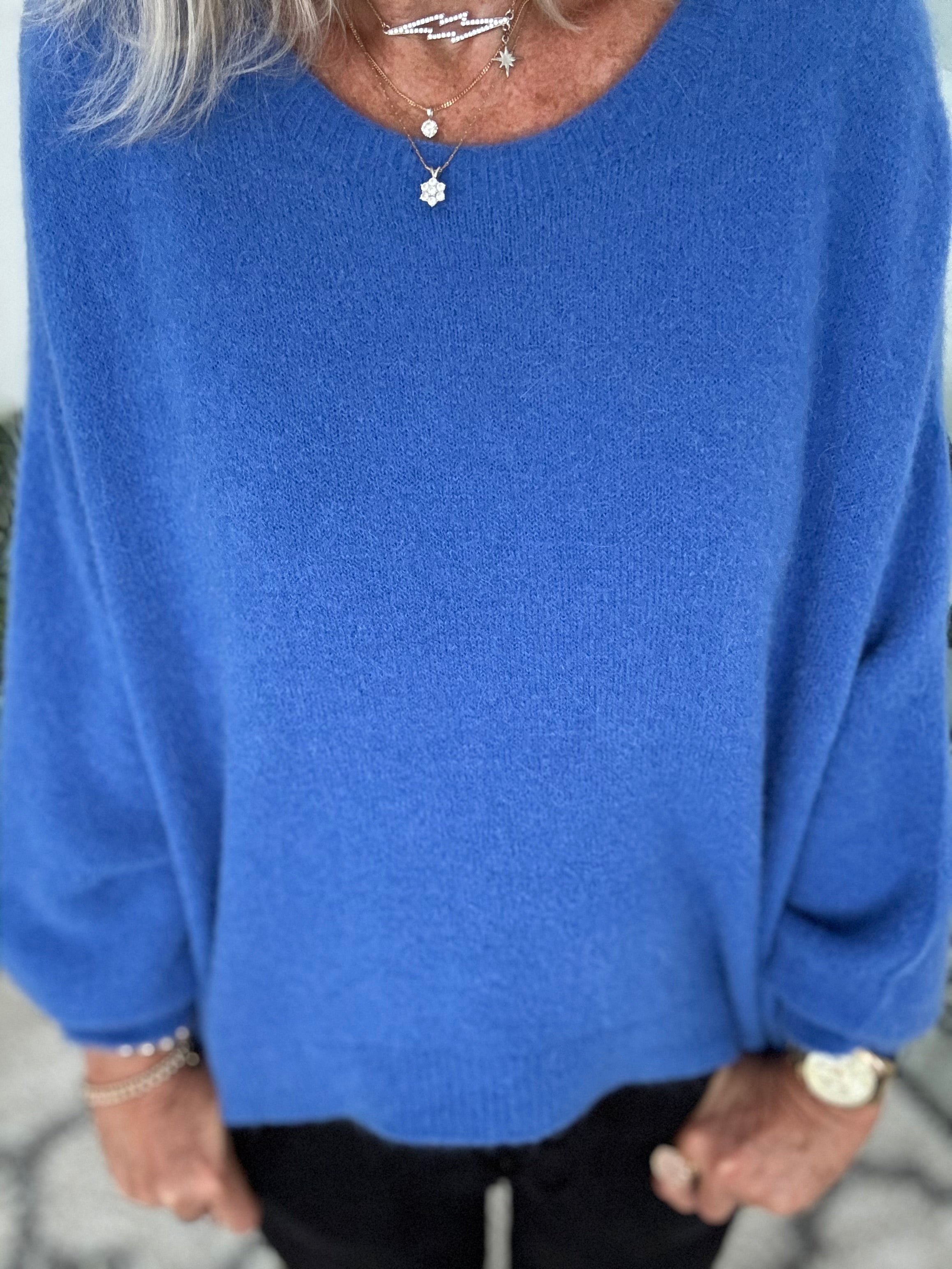 Luxe Slouchy Alpaca Jumper in Cornflower