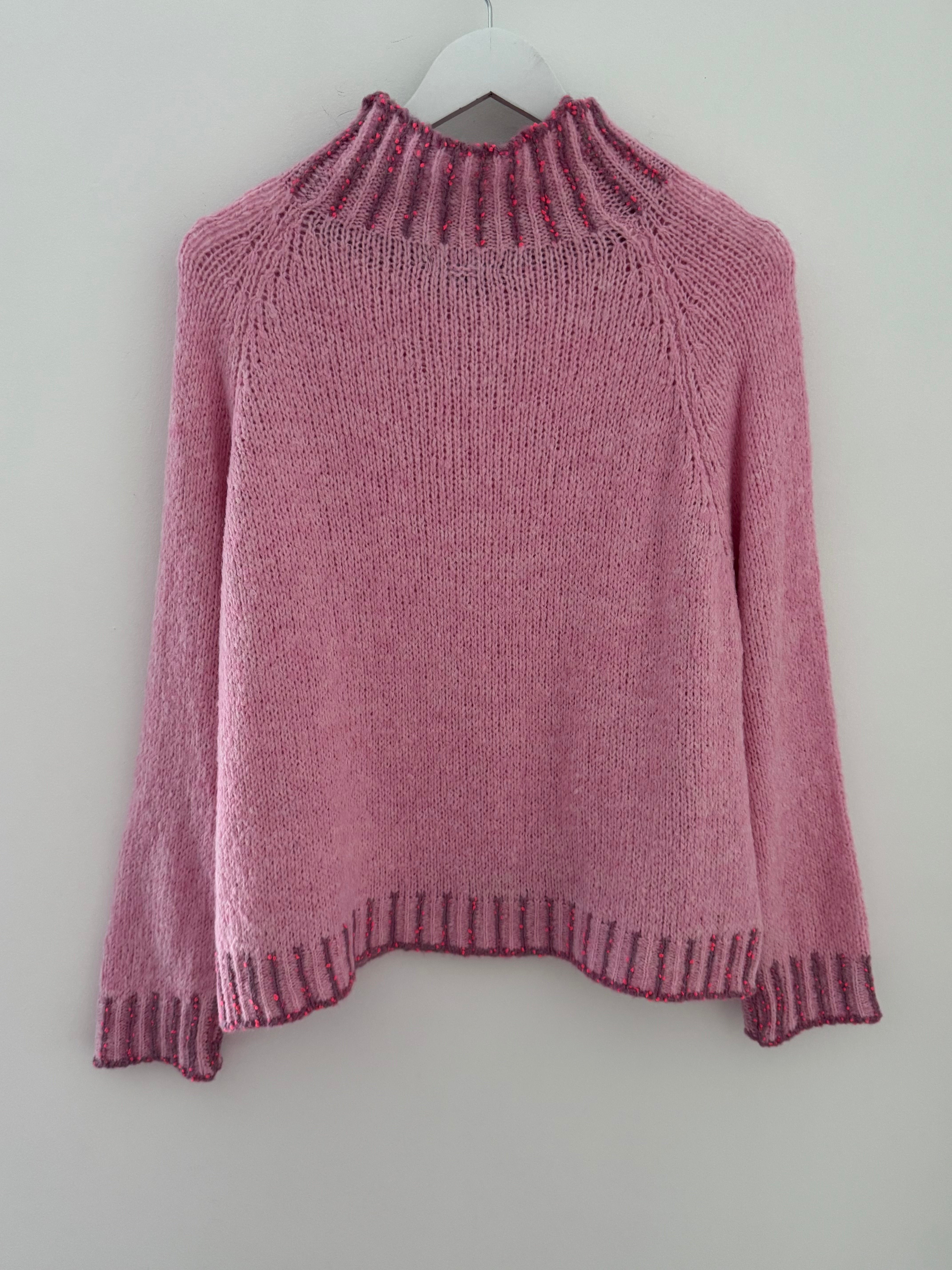 Stunning Funnel Neck Jumper in Pink
